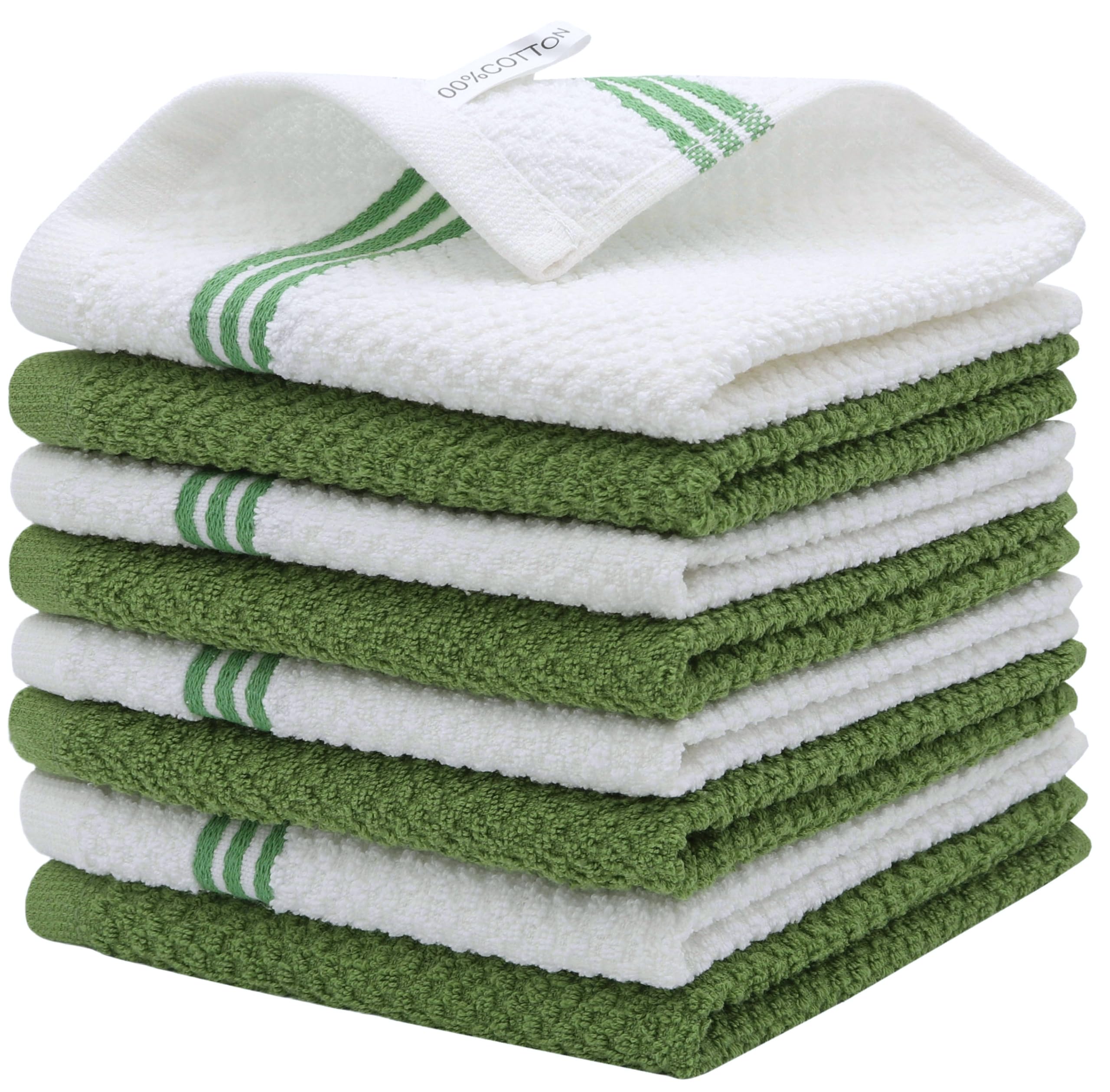 Premium Cotton Dish Cloths Set of 8 - 12
