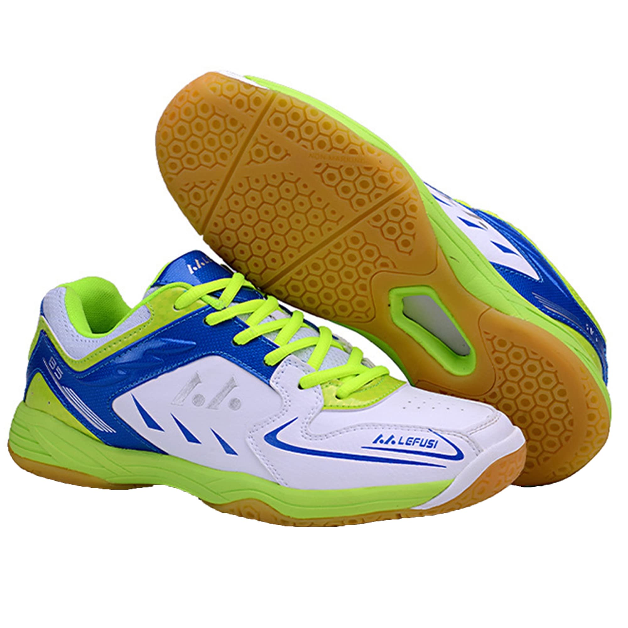 Men's Professional Badminton & Table Tennis Shoes - Lightweight Indoor Sports Shoes for Men, Green, Size 8.5 | Perfect for Court Sports & Gym Training