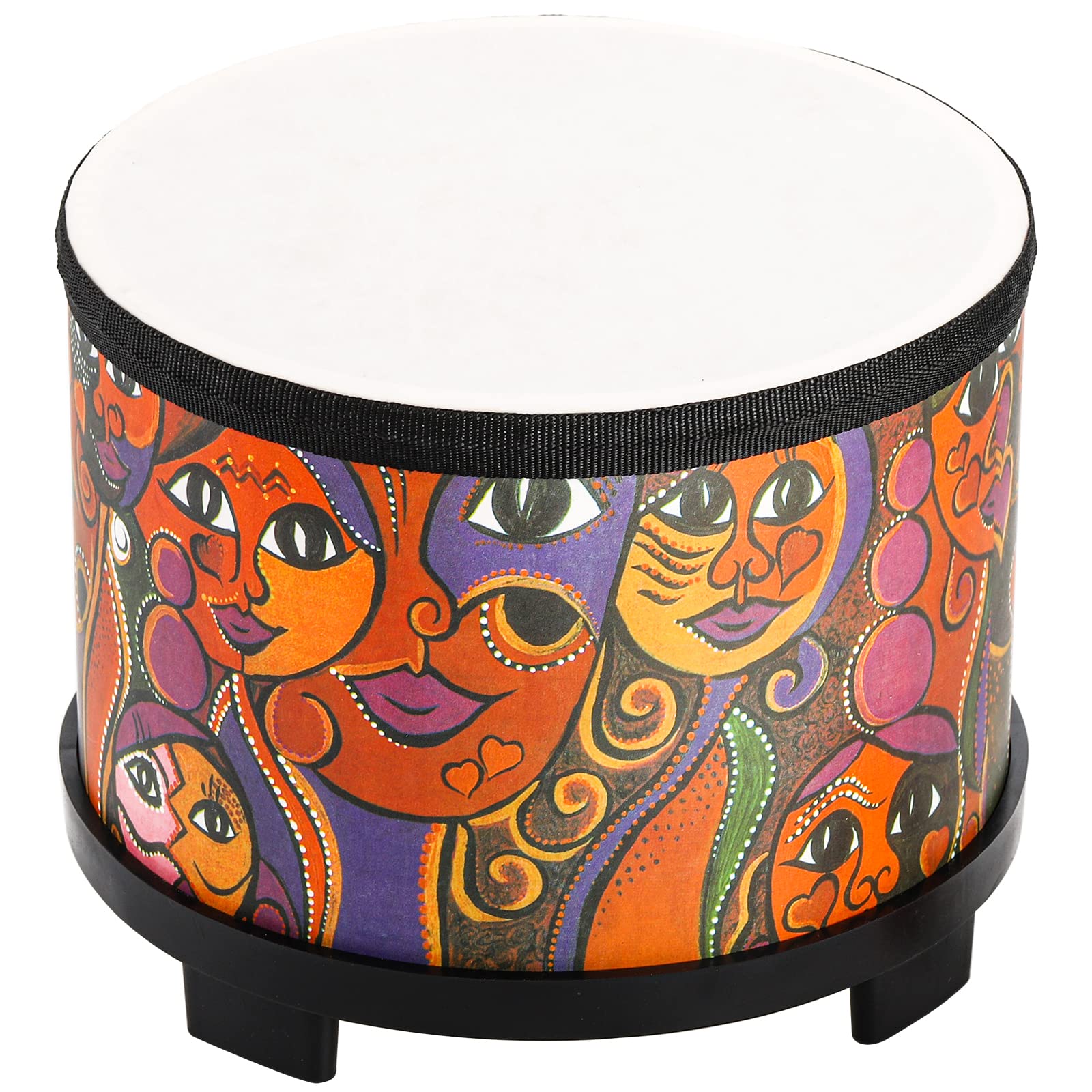 Tosnail 8 Inch Kids Floor Tom Drum with Mallets & Storage Bag - Musical Percussion Instrument Toy for Children & Toddlers - Perfect Christmas & Birthday Gift (Face Pattern) - Ideal for Home Play, Classroom Music Education & Early Childhood Development