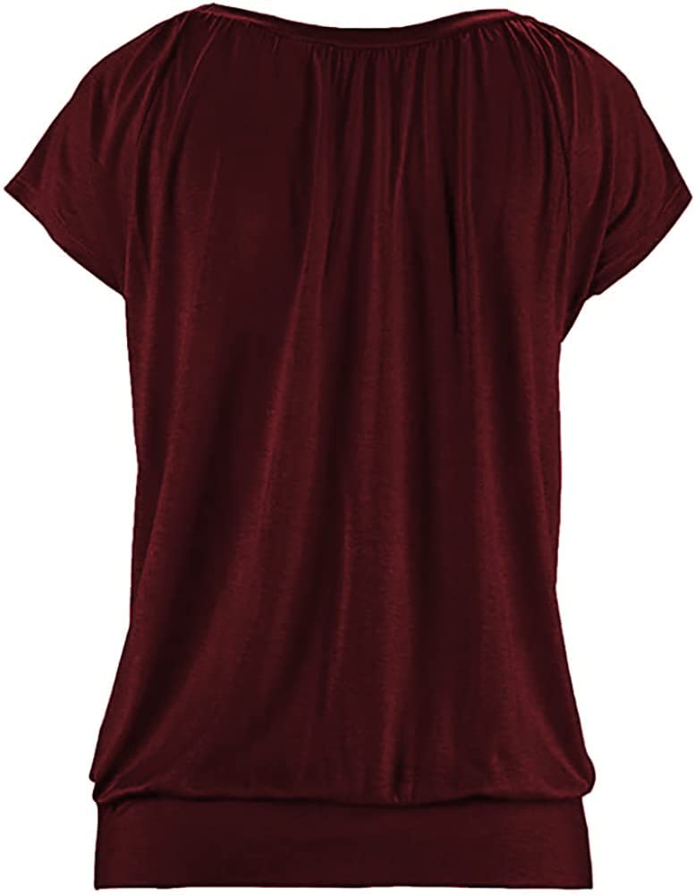 Veatzaer Women's V-Neck T-Shirt - Cap Sleeve Summer Casual Top with Banded Bottom & Loose Fit - Perfect for Beach Outings, Weekend Wear and Layering Under Jackets