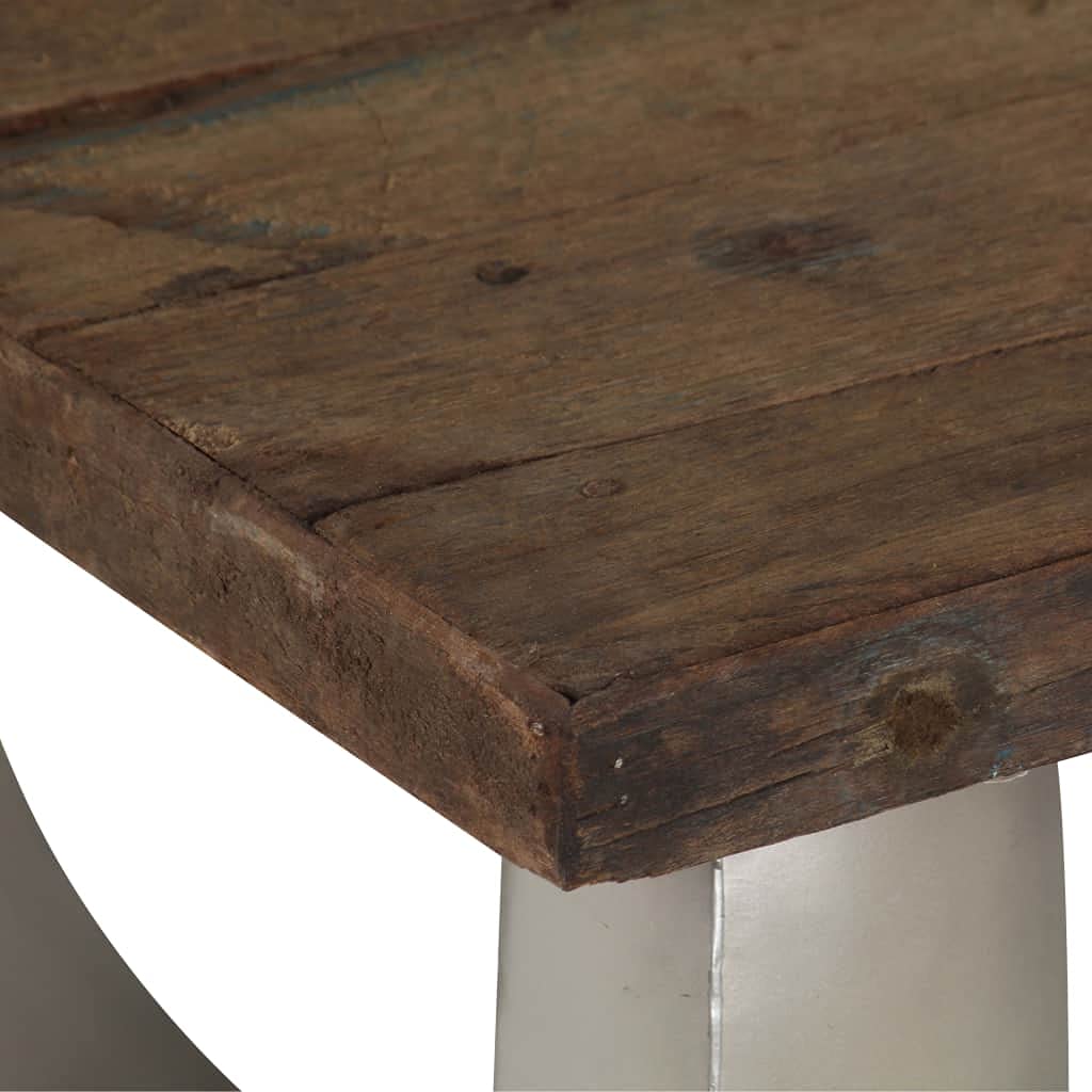 Solid Wood Coffee Table - Reclaimed Wood & Steel Industrial Style - 43.3
