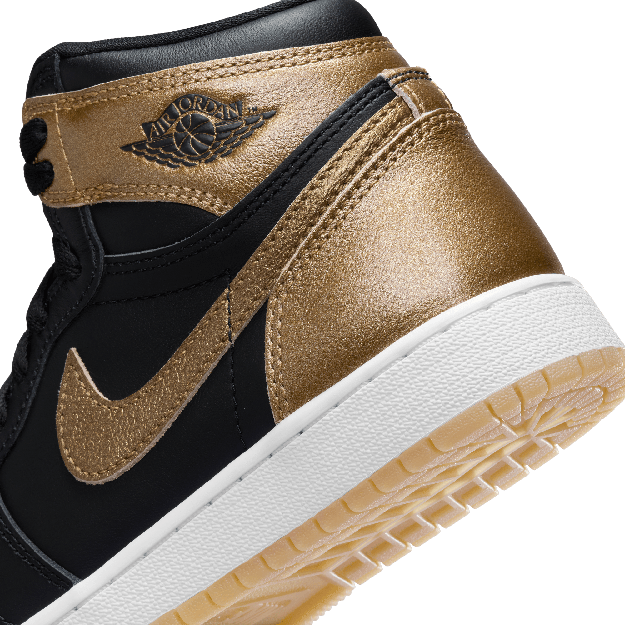 AIR JORDAN 1 RETRO HIGH OG (GS) Sneakers - Black/Metallic Gold - Men's Basketball Shoes for Streetwear & Casual Wear