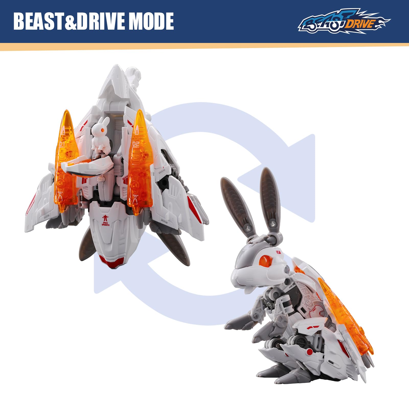 52TOYS BEASTDRIVE BD-07 Space Springer Transforming Robot Toy - Convertible Vehicle & Beast Action Figure - Perfect Gift for Teens & Adults - Birthday Party, Collection Display, STEM Learning Play