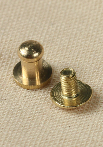 5x Brass Button Rivets M3 Size 7.6x4.5mm - Perfect for Leather Craft, DIY Projects & Costume Accessories