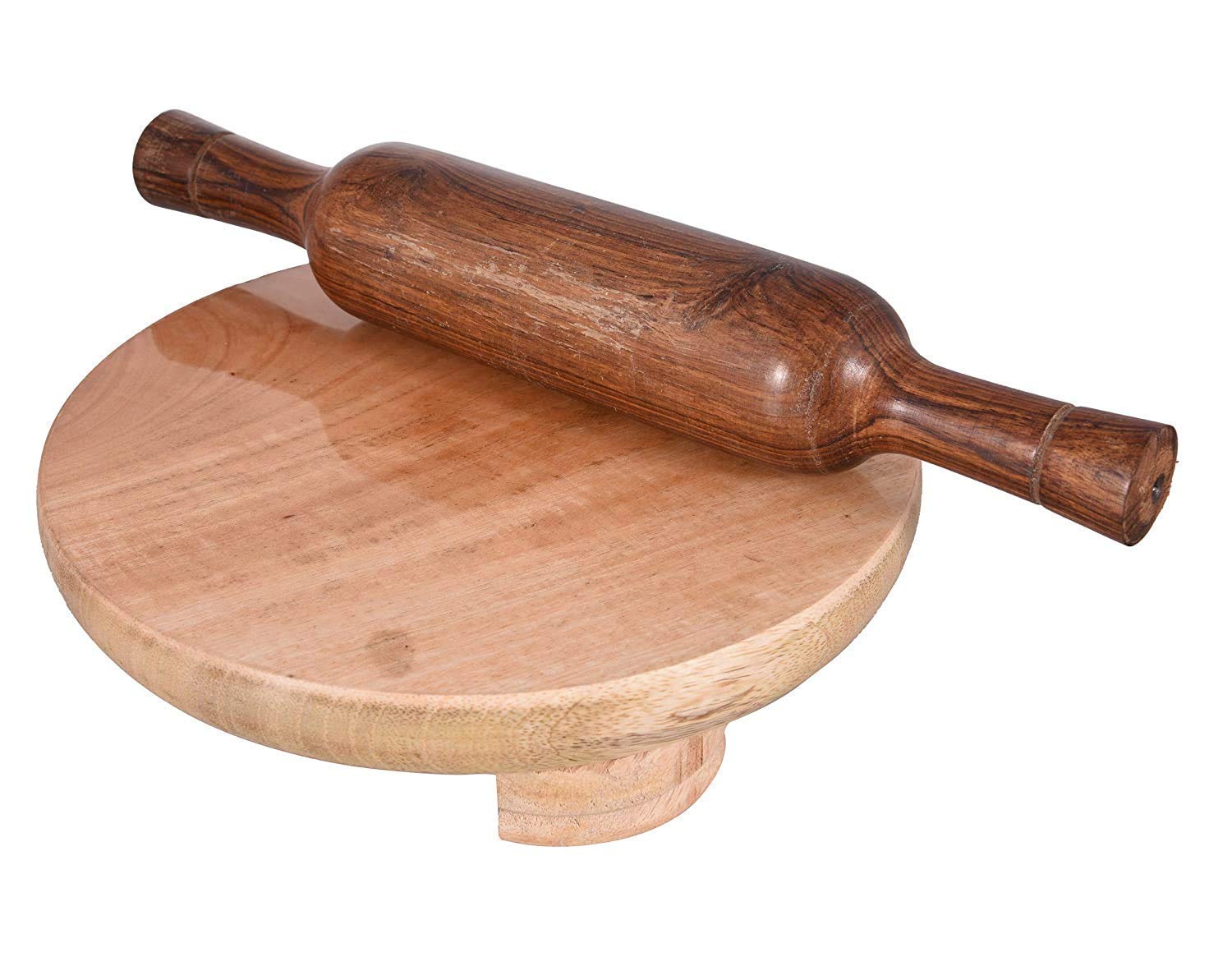 Wooden Chakla Belan Set for Roti & Chapati Making - 9 Inch Rolling Pin & Board - Natural Wood Kitchen Tools for Indian Cooking, Baking & Homemade Flatbreads - Perfect for Home Chefs & Traditional Recipes