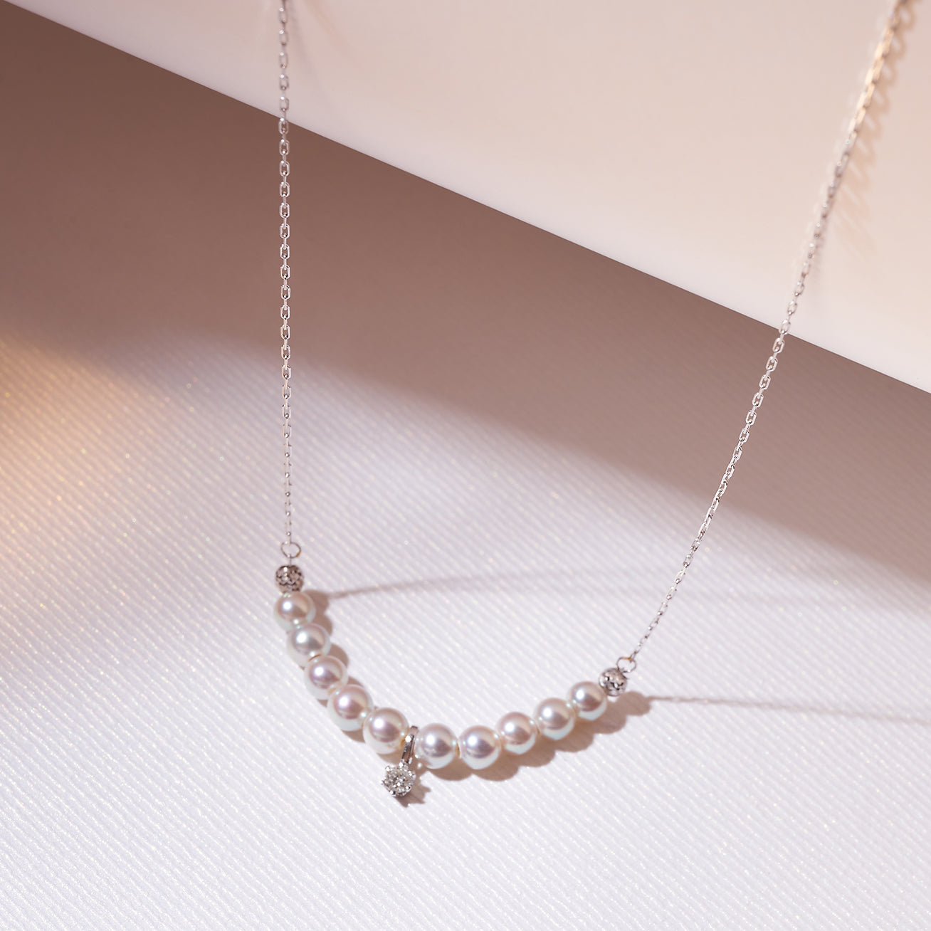 18K Solid Gold Akoya Pearl Necklace with Silver Blue Luster - Elegant Jewelry for Women, Perfect for Weddings, Parties & Special Occasions