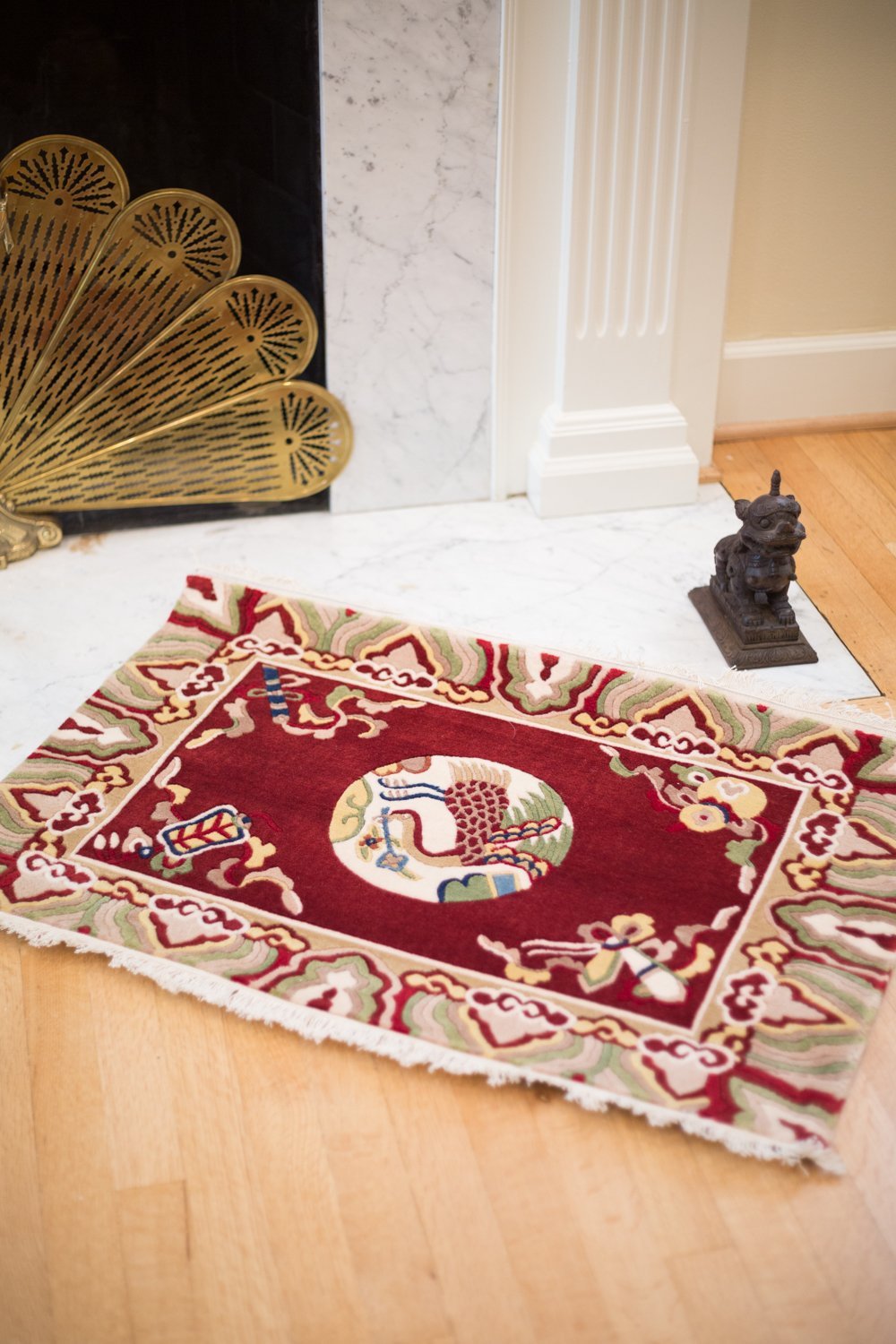 Authentic Tibetan Phoenix Rug - Handmade Wool Carpet for Home Decor, Living Room & Bedroom - Traditional Himalayan Design for Boho & Ethnic Style