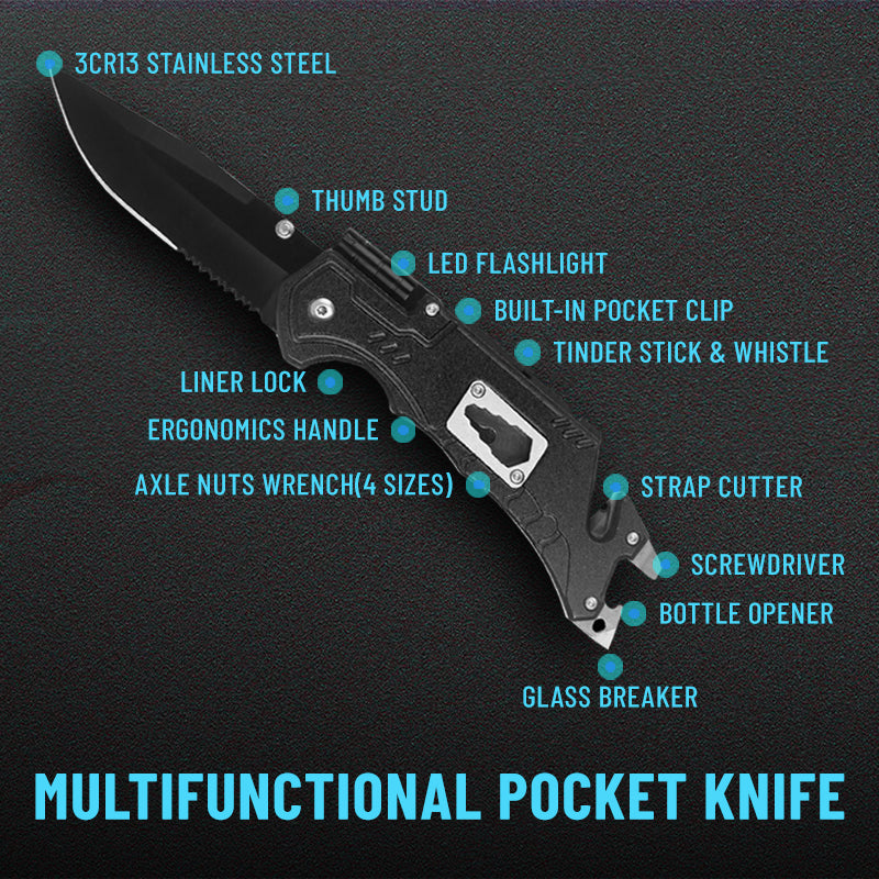 Official Limited Edition SUPCASE Pocket Knife - Premium Black EDC Folding Knife for Camping, Hiking & Everyday Carry (EDC)