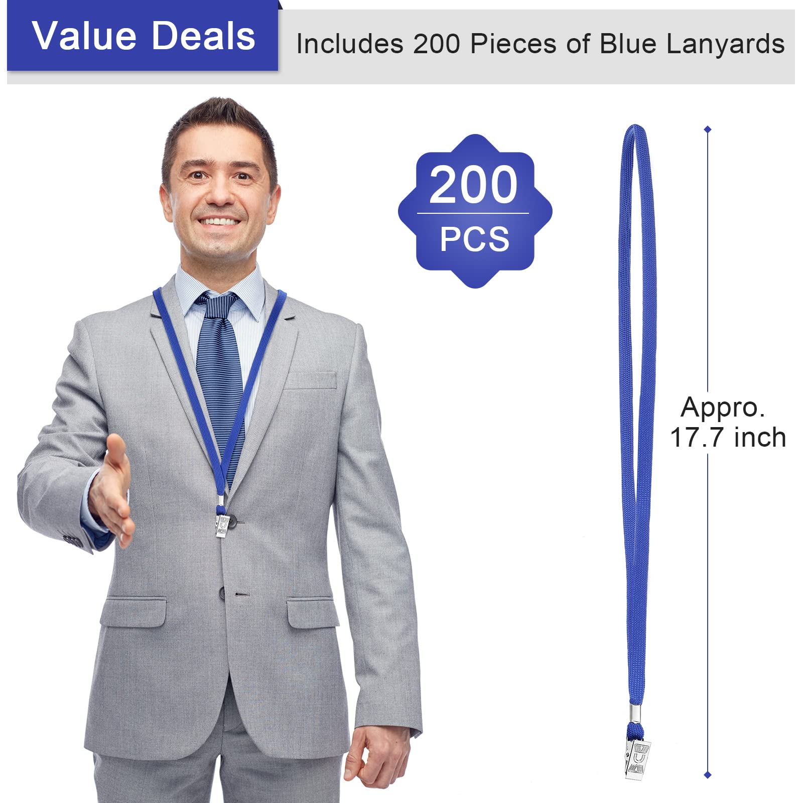 Marspark Bulk Lanyards with Clip & Hook for ID Cards - Office & Events