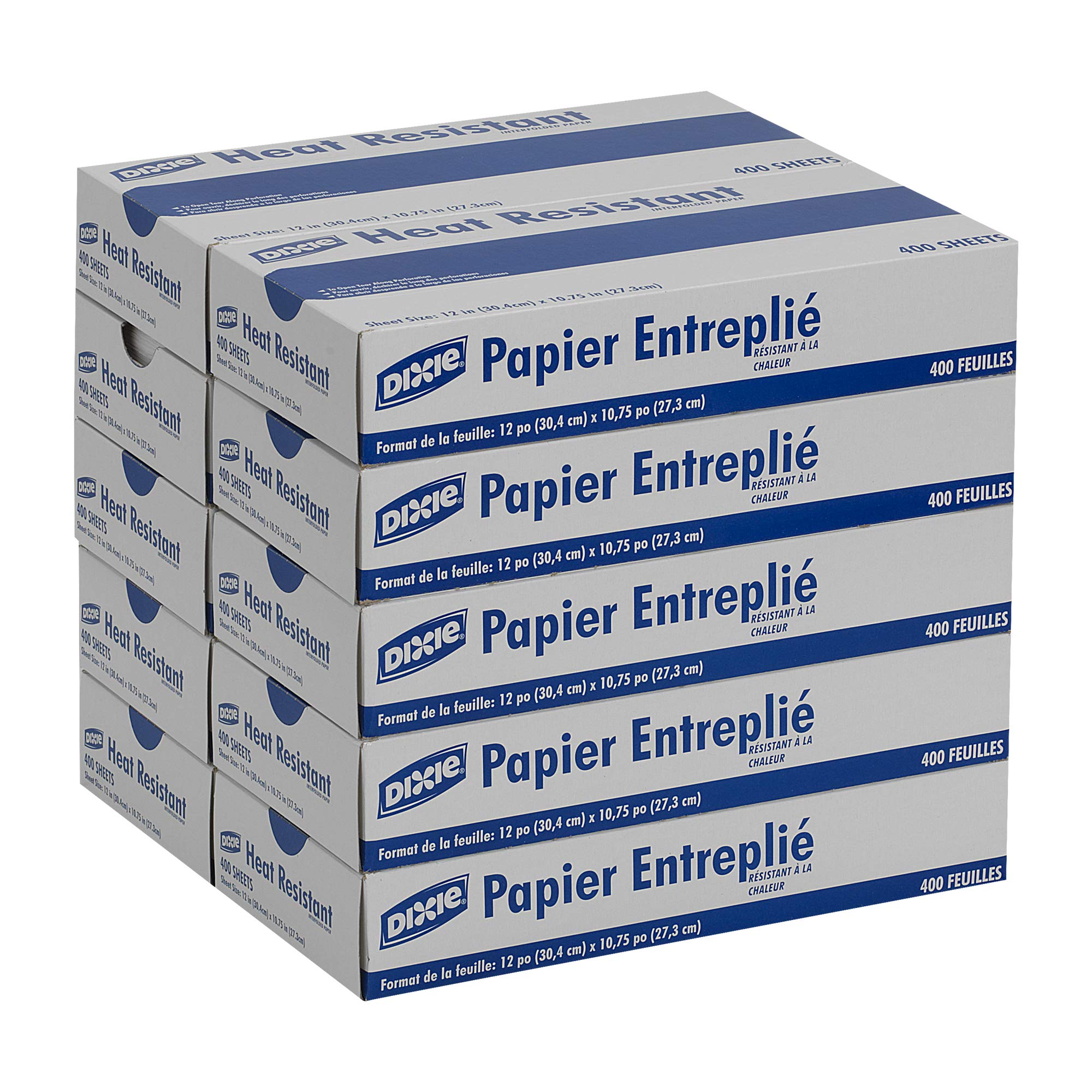 GP PRO Dixie Heat-Resistant Interfolded Paper Liners, White, 10.75 x 12 Inches, 4000 Count (10 Boxes of 400 Liners) – Ideal for Restaurants, Cafes & Food Service Businesses