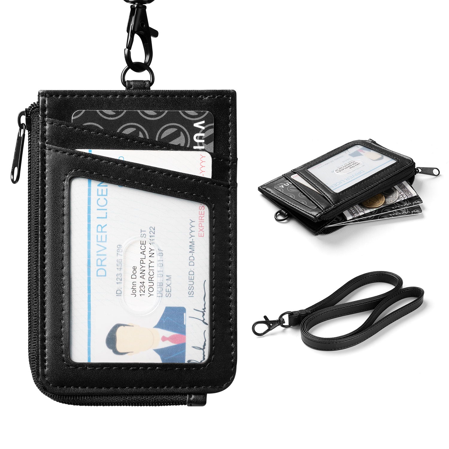 VBH103 RFID Blocking Work Badge Wallet - Multi-Function ID Card Holder for Office, Travel & Security (Fits Credit Cards, Business Cards & Cash) - Perfect for Professionals, Commuters & Business Travelers