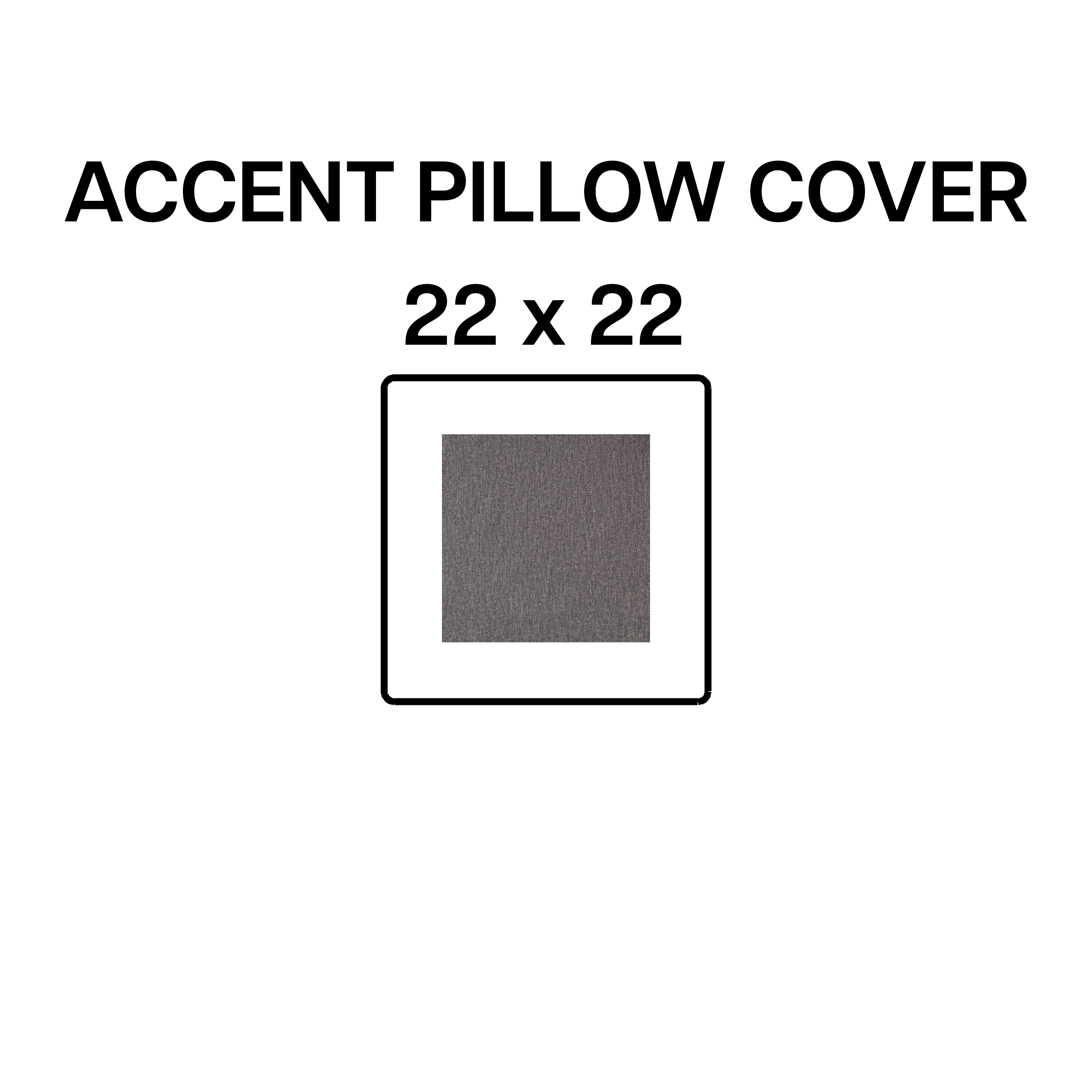 22x22 Inch Decorative Accent Pillow Cover - Soft Pebble Texture (BP 643 27) for Living Room, Bedroom & Sofa Styling