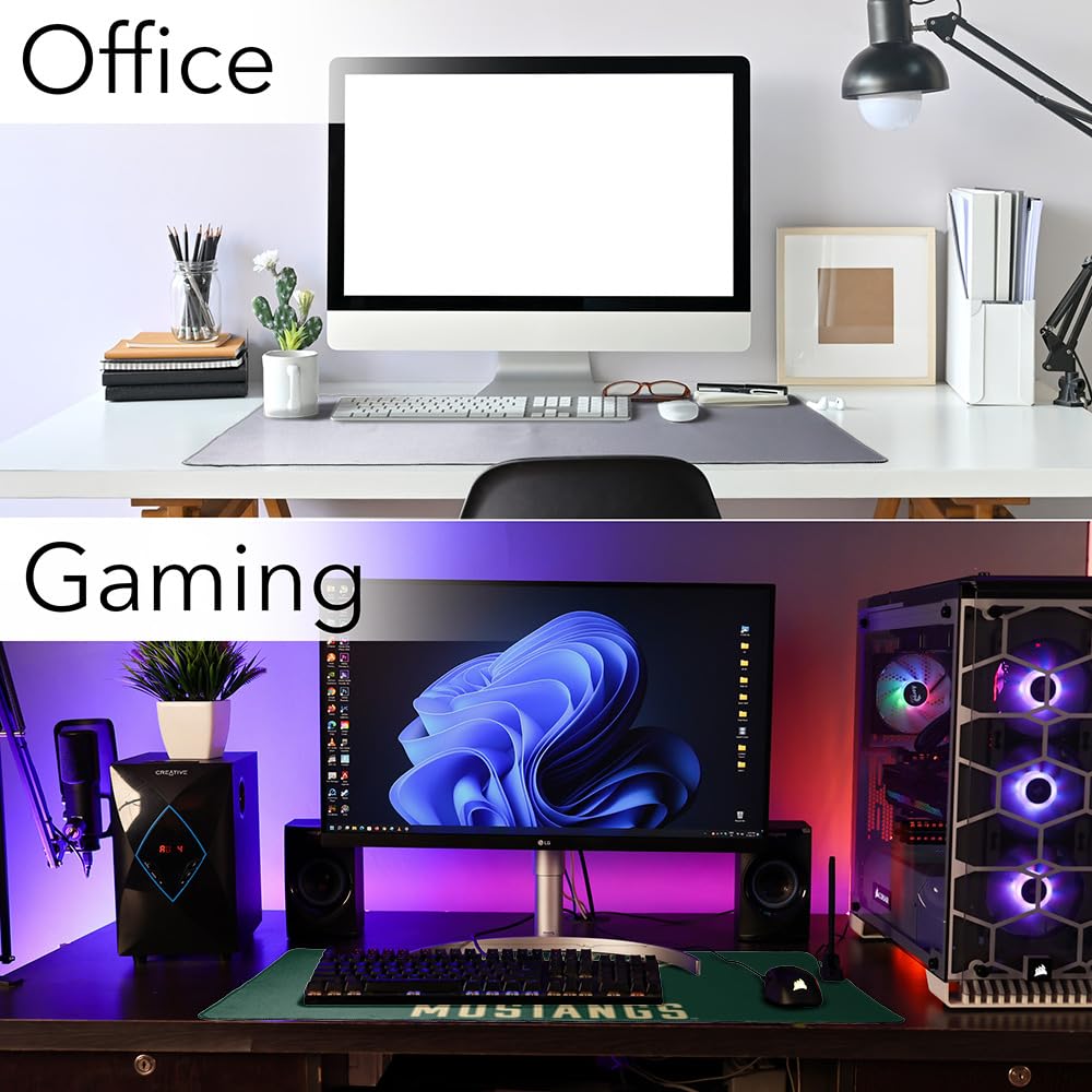 Cal Poly Mustangs Logo Large Gaming Mouse Pad - Non-Slip Desk Mat with Stitched Edges for PC & Laptop - 31.5 x 15.7 Inches - Perfect for Gamers, Home Office & Workstation Setup