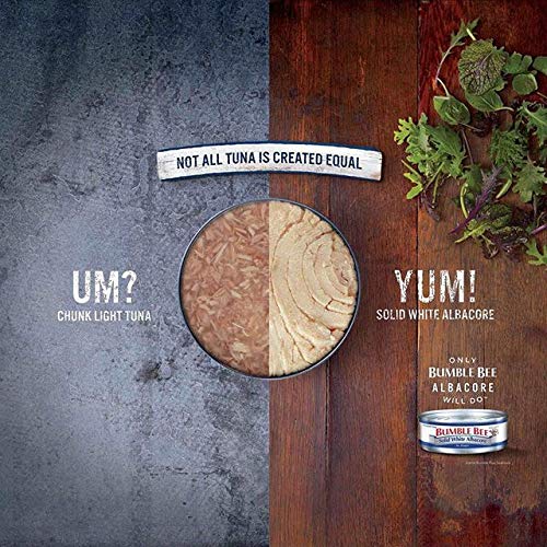 BUMBLE BEE Wild Caught Solid White Albacore Tuna in Water - 5oz Cans (Pack of 24) | High Protein, Keto & Paleo Friendly, Gluten Free Canned Tuna Fillets | Perfect for Salads, Sandwiches, Meal Prep & Low-Carb Diets
