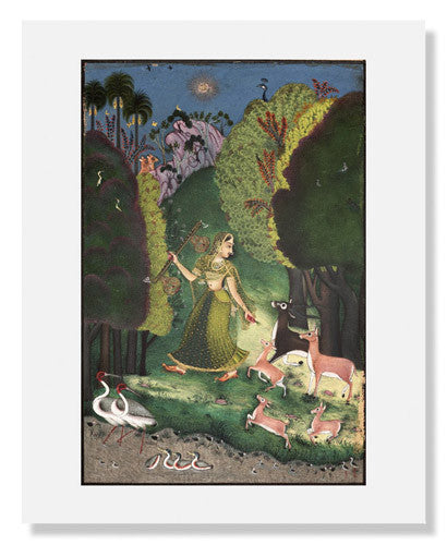 Authentic Indian Rajasthani Todi Ragini Painting - Traditional Folk Art for Home Decor & Meditation Spaces