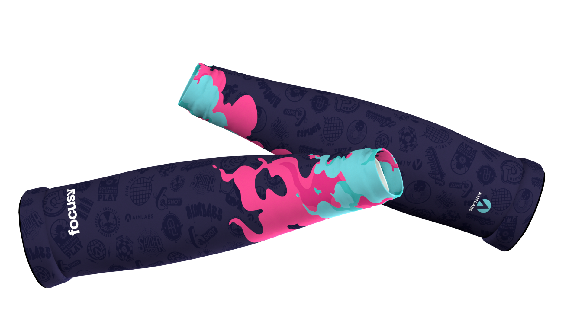 FOCUS X Aimlabs Gaming Arm Sleeve - Breathable Compression Sleeve for Esports & PC Gamers - Improve Aim & Reduce Fatigue (Smoke Color) - Perfect for FPS, MOBA & Streaming Sessions