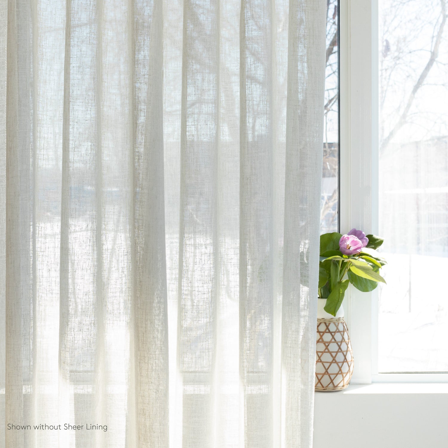 Palermo Double Width Sheer Fabric - Oyster White Premium Curtain Material for Living Room & Bedroom Windows