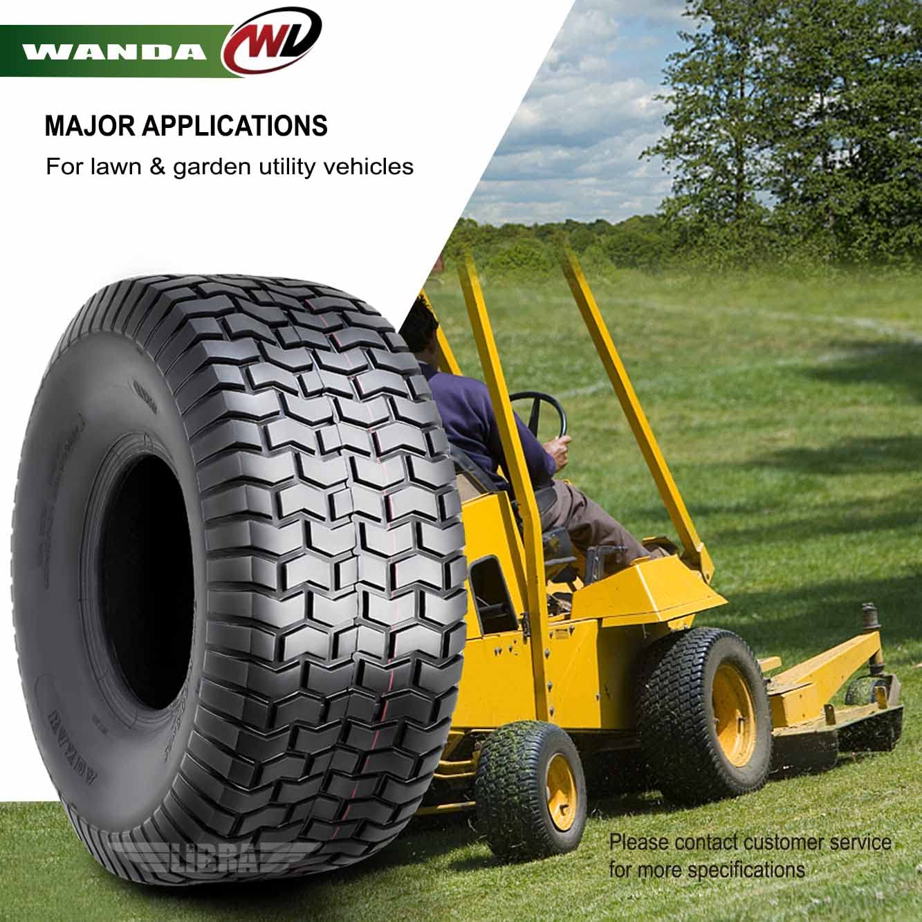 WANDA 20x8-8 20x8x8 4-Ply Lawn Mower Turf Tires - Heavy Duty Replacement Tires for Lawn Tractors, Golf Carts & Utility Vehicles - Perfect for Mowing, Landscaping & Yard Maintenance