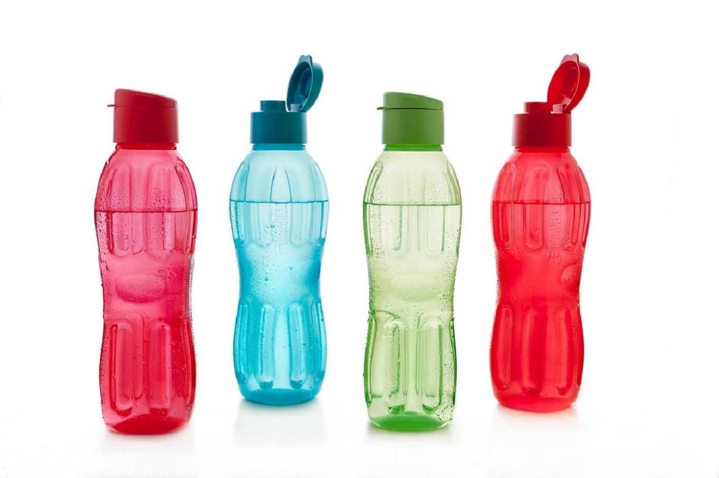 Signoraware Flip-Top Plastic Water Bottle Set - 500ml (16.9oz), 6cm Wide Mouth, 4-Pack, BPA-Free, Leak-Proof, Multicolor - Perfect for Gym, School, Office & Outdoor Activities