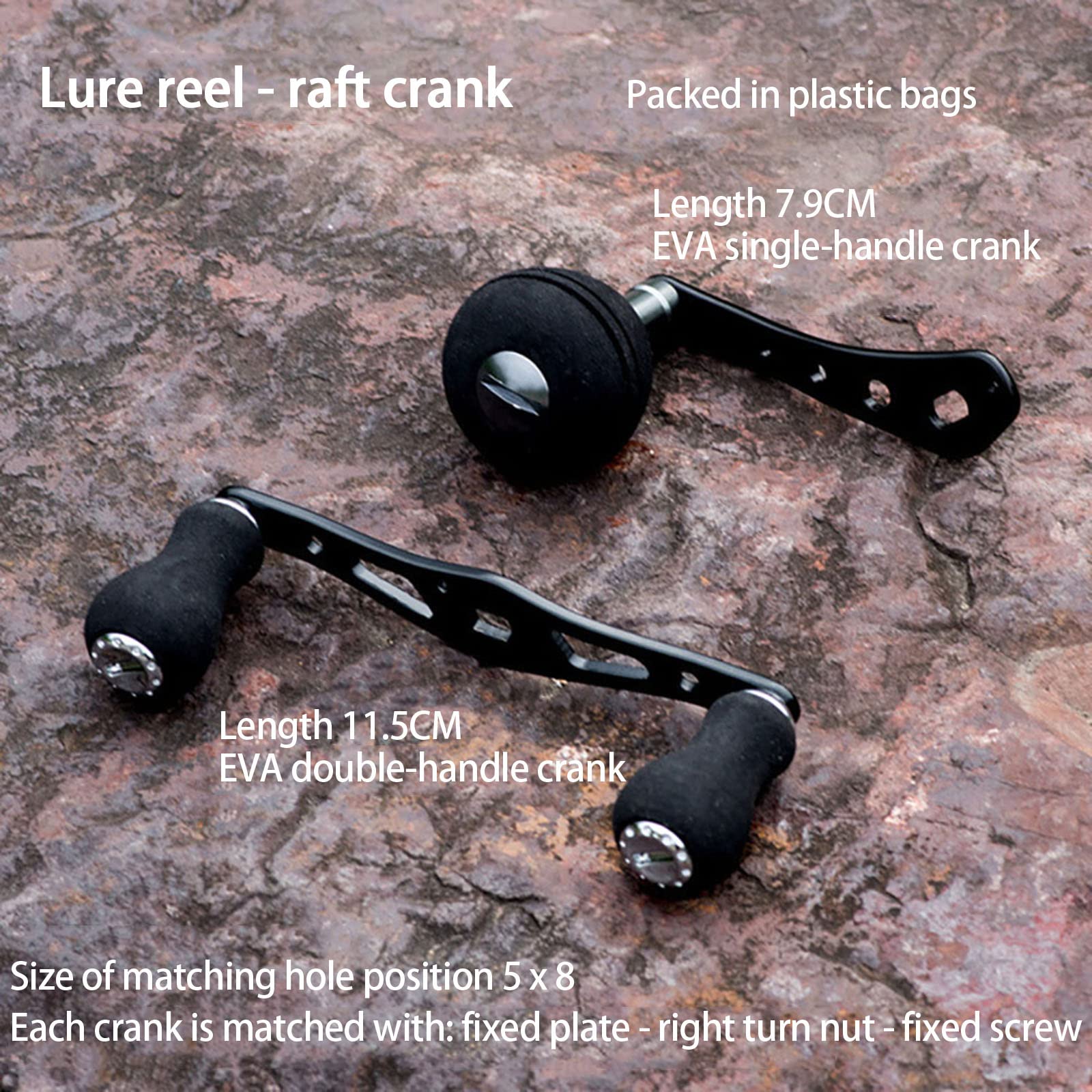 Fishing Reel Handle Replacement - EVA Double Rocker Arm Grip for Baitcast Reels - Black - Upgrade Your Fishing Gear for Bass, Trout & Saltwater Fishing