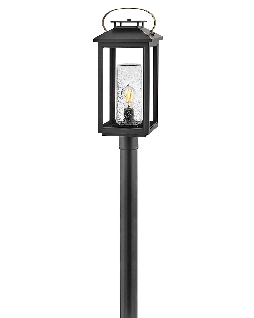 Atwater Black LED Post Top or Pier Mount Lantern - Outdoor Lighting for Garden, Patio, Walkway & Driveway