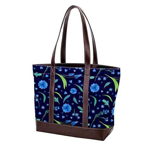 Stylish Purple Tropical Fruit Print Large Tote Bag - Premium Leather & Canvas Women's Handbag with Top Handle & Shoulder Strap - Perfect for Beach, Shopping & Travel Accessories