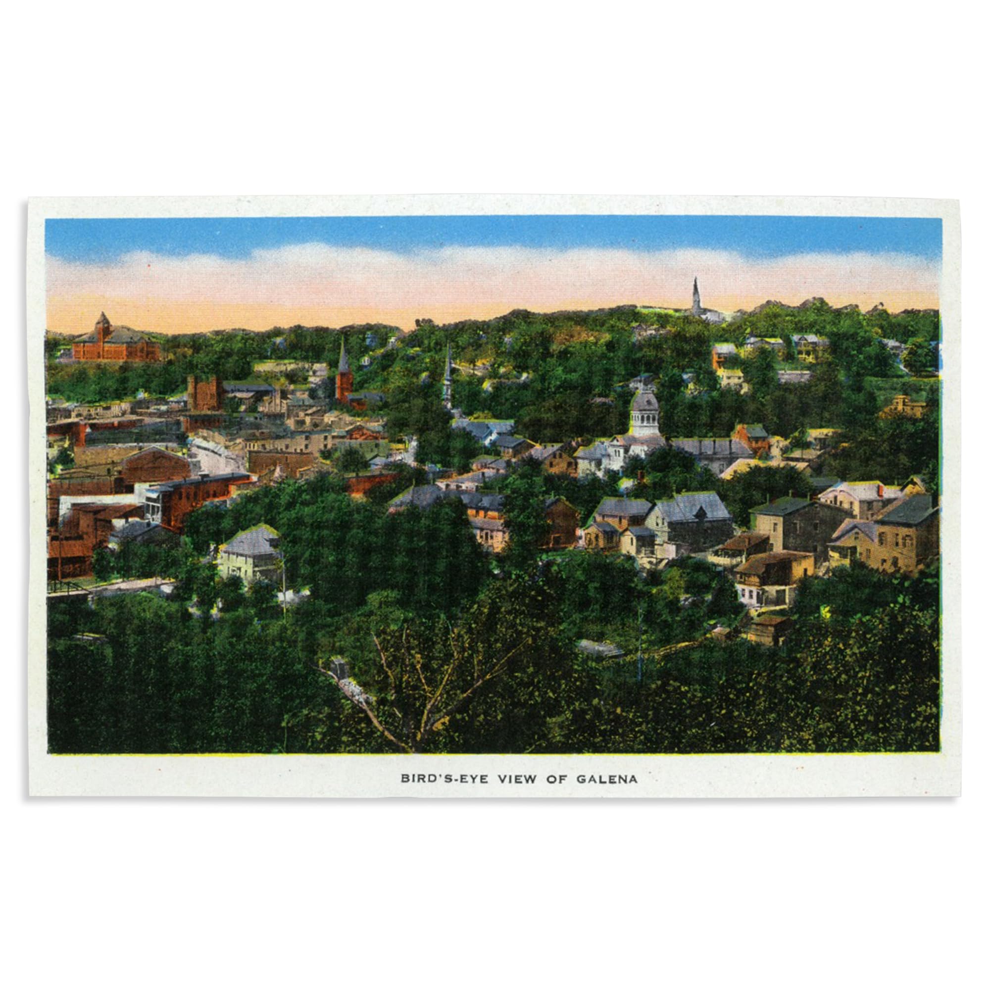 Lantern Press 16x24 Inch Giclee Print - Galena Illinois Panoramic Aerial View Wall Art | Home Decor, Office Decor & Gift Idea