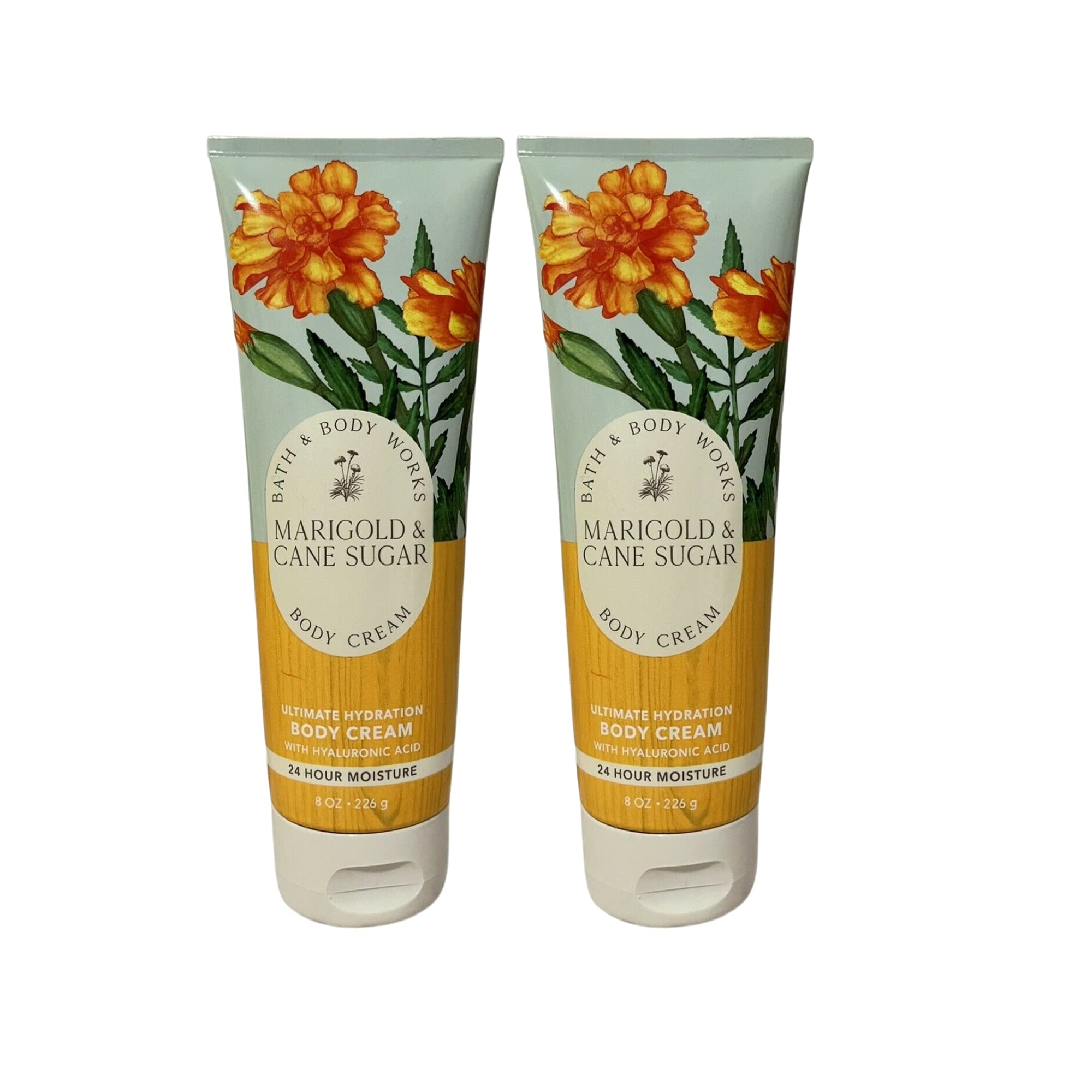 Bath and Body Works Gift Set of 2 - 8 oz Moisturizing Body Cream - Marigold & Cane Sugar Scent, Luxurious Skincare Duo | Perfect for Holidays, Birthdays & Self-Care Gifts