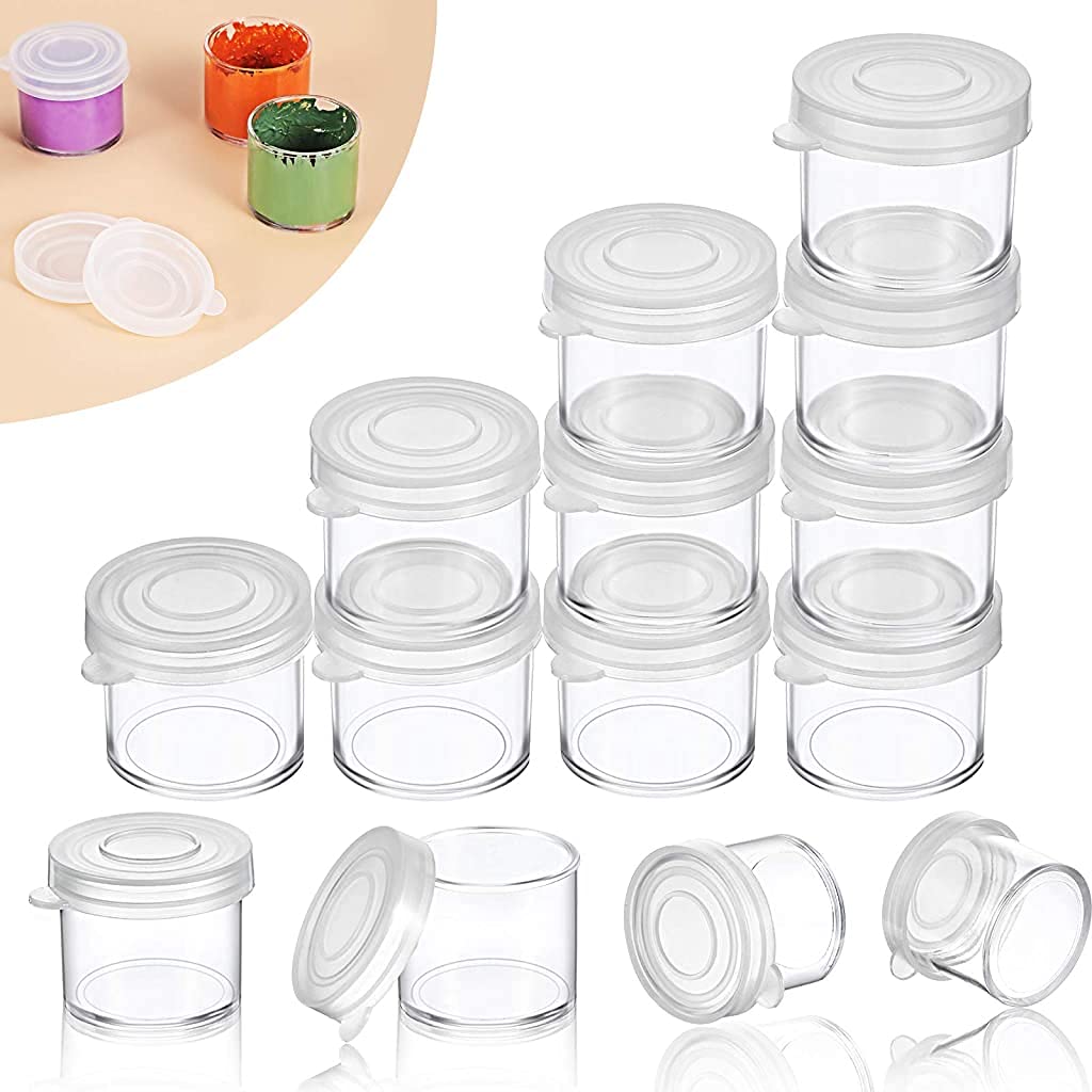 50-Piece Plastic Mini Containers with Lids - Small Paint Cups for DIY Crafts, Beads, Seeds & Clay Storage | Portable Organizer for Artists, Jewelry Making & Home Organization