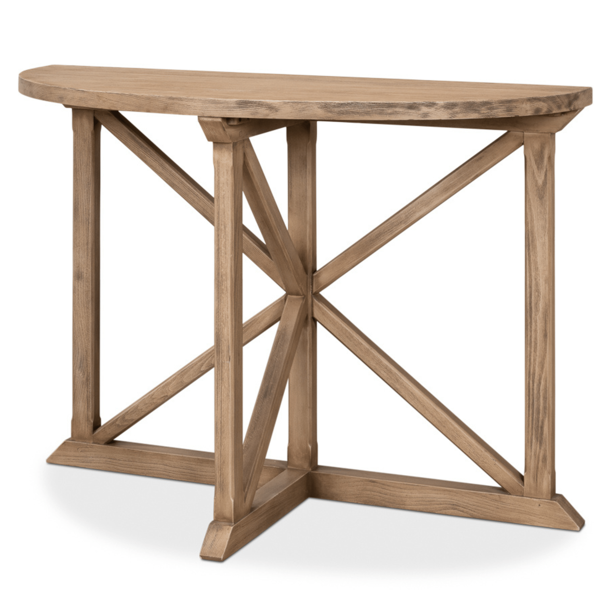 Vineyards Half Moon Console Table - Elegant Entryway Sofa Table with Shelf for Hallway, Living Room & Bedroom Decor