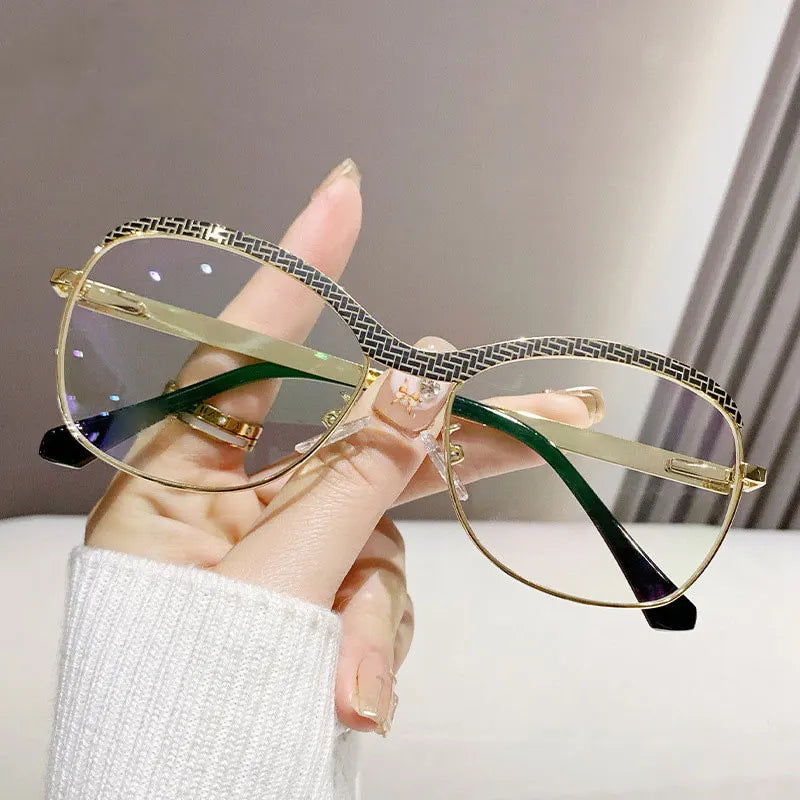 CCspace Women's Full Rim Oval Alloy Reading Glasses R57482 - Lightweight & Stylish for Reading, Working, and Computer Use