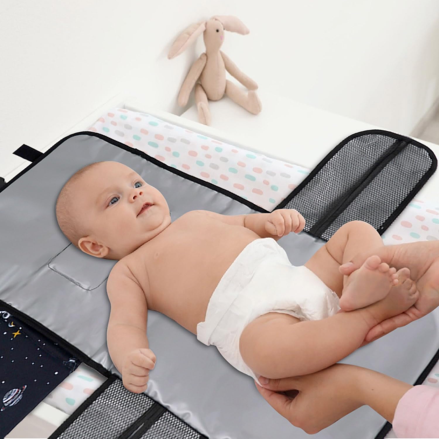 Portable Waterproof Foldable Baby Changing Mat - Premium Diaper Changing Pad for Newborns & Travel | Ideal for Nursery, On-the-Go Parents & Baby Showers | Perfect Infant Gift & Space-Saving Solution