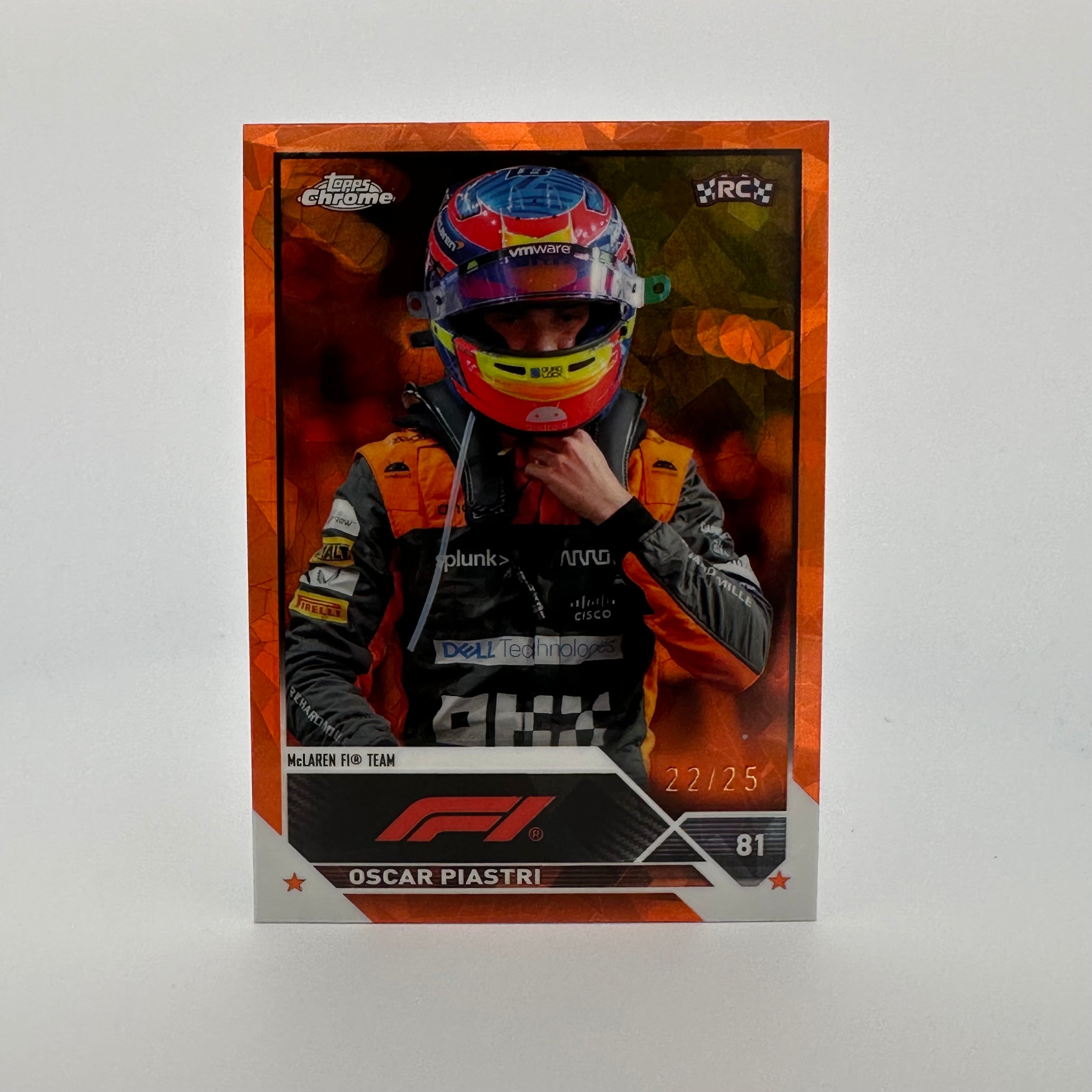 2023 Topps Chrome Sapphire Oscar Piastri #41 Orange Parallel 22/25 - Rare F1 Racing Card for Collectors & Fans - Perfect for Trading, Display, and Memorabilia Collections
