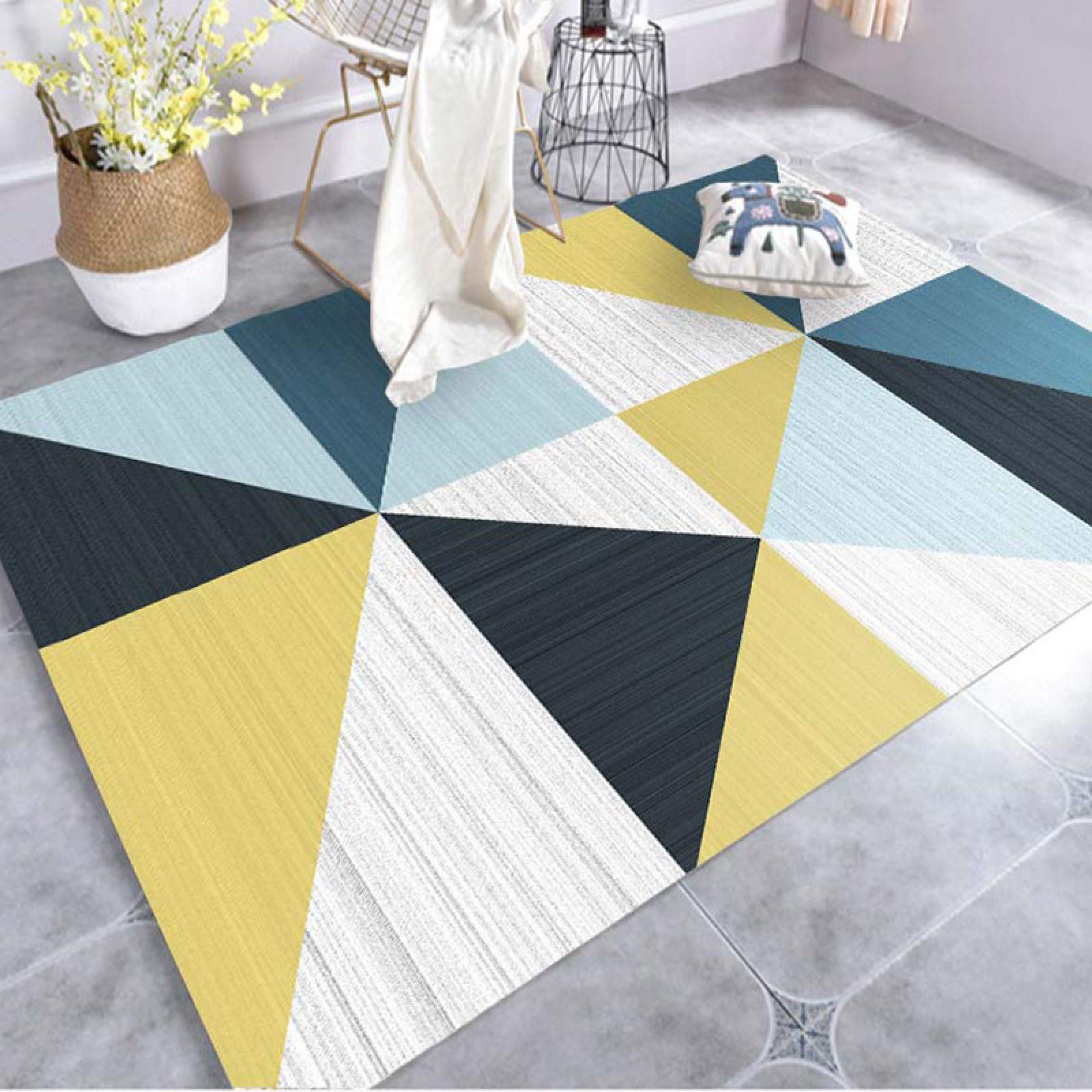 Modern Style Soft Touch Short Pile Area Rug - 50x80cm Extra Large Non-Shedding Living Room Carpet for Home Decor | Perfect for Bedroom, Office & Lounge Spaces