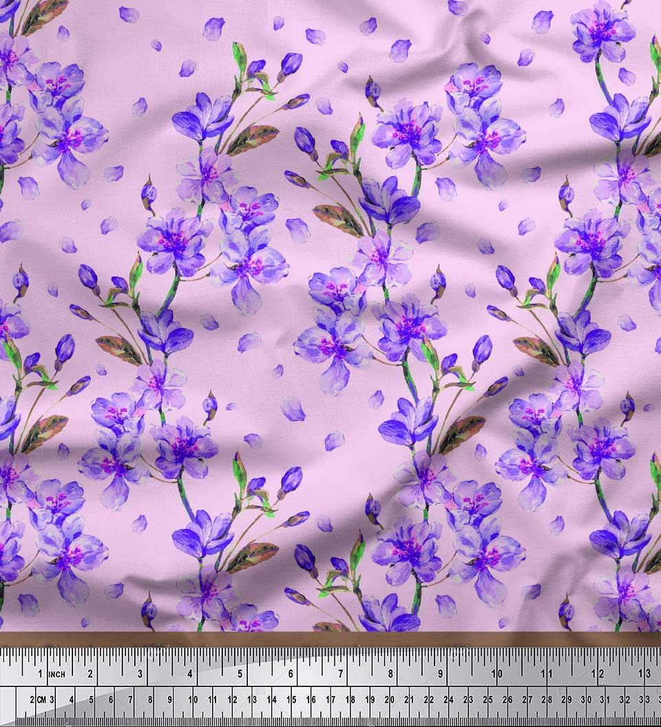 Soimoi Moss Georgette Purple Fabric by The Yard - 42