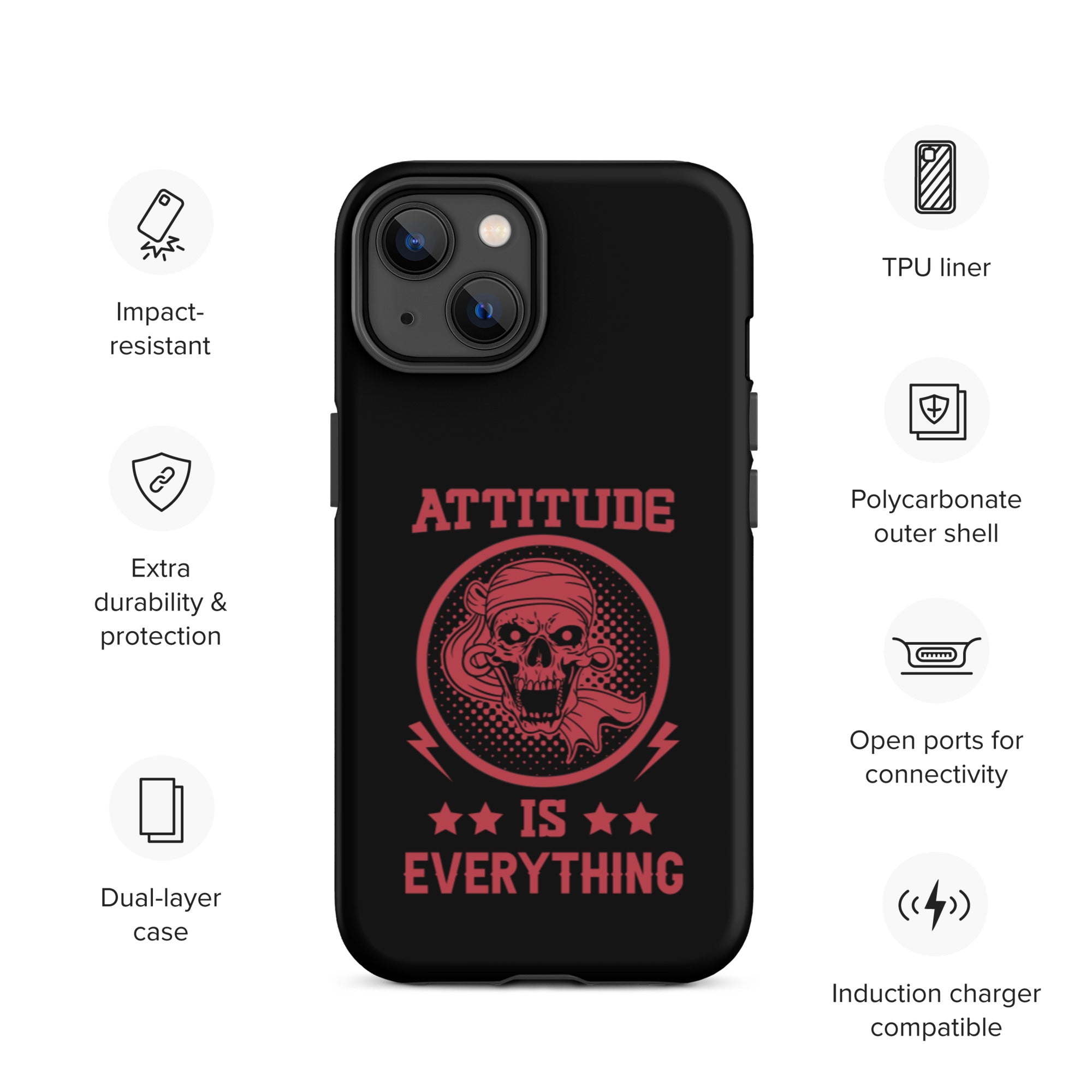 Attitude Is Everything - Durable & Shockproof iPhone Case for Protection - Perfect for Outdoor, Travel & Daily Use