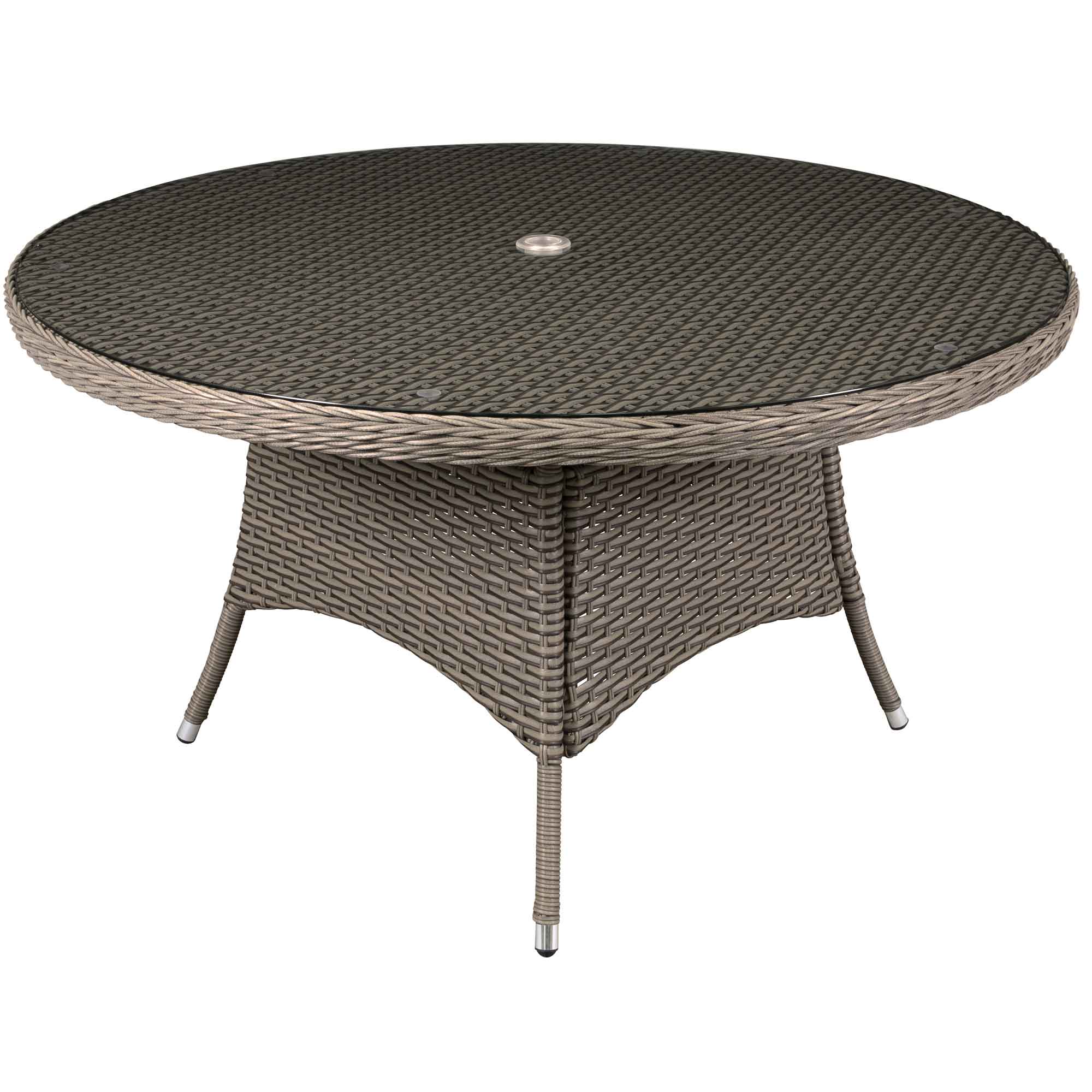 Chester Rattan Wicker Outdoor Dining Table with Tempered Glass Top - Weather-Resistant Patio Furniture for Garden, Poolside & Backyard Dining - DG67