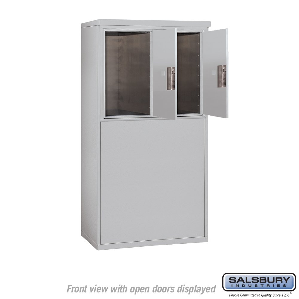 Salsbury Industries 3906D-2PAFU Free Standing Horizontal 4C Mailbox - Durable Aluminum Mailbox for Home & Business - Perfect for Residential Driveways, Office Buildings & Commercial Properties