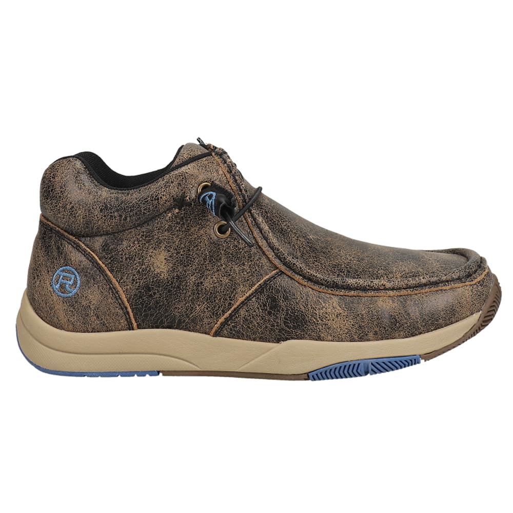 ROPER Men's Clearcut Moc Toe Chukka Casual Ankle Boots - Brown Leather Comfortable Work & Outdoor Shoes for Hiking, Walking & Everyday Wear