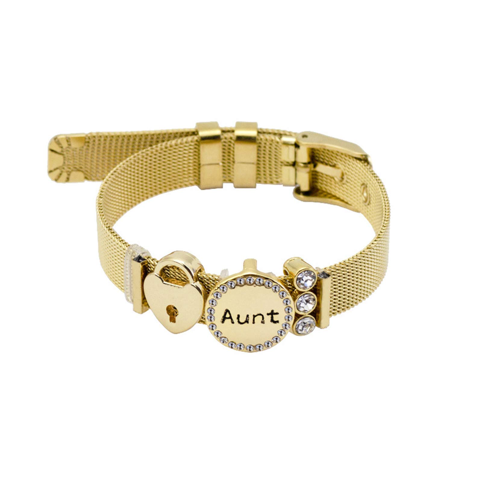 Personalized Aunt Bracelet - Engraved Stainless Steel Memorial Gift for Women - Perfect for Birthdays, Anniversaries & Special Occasions
