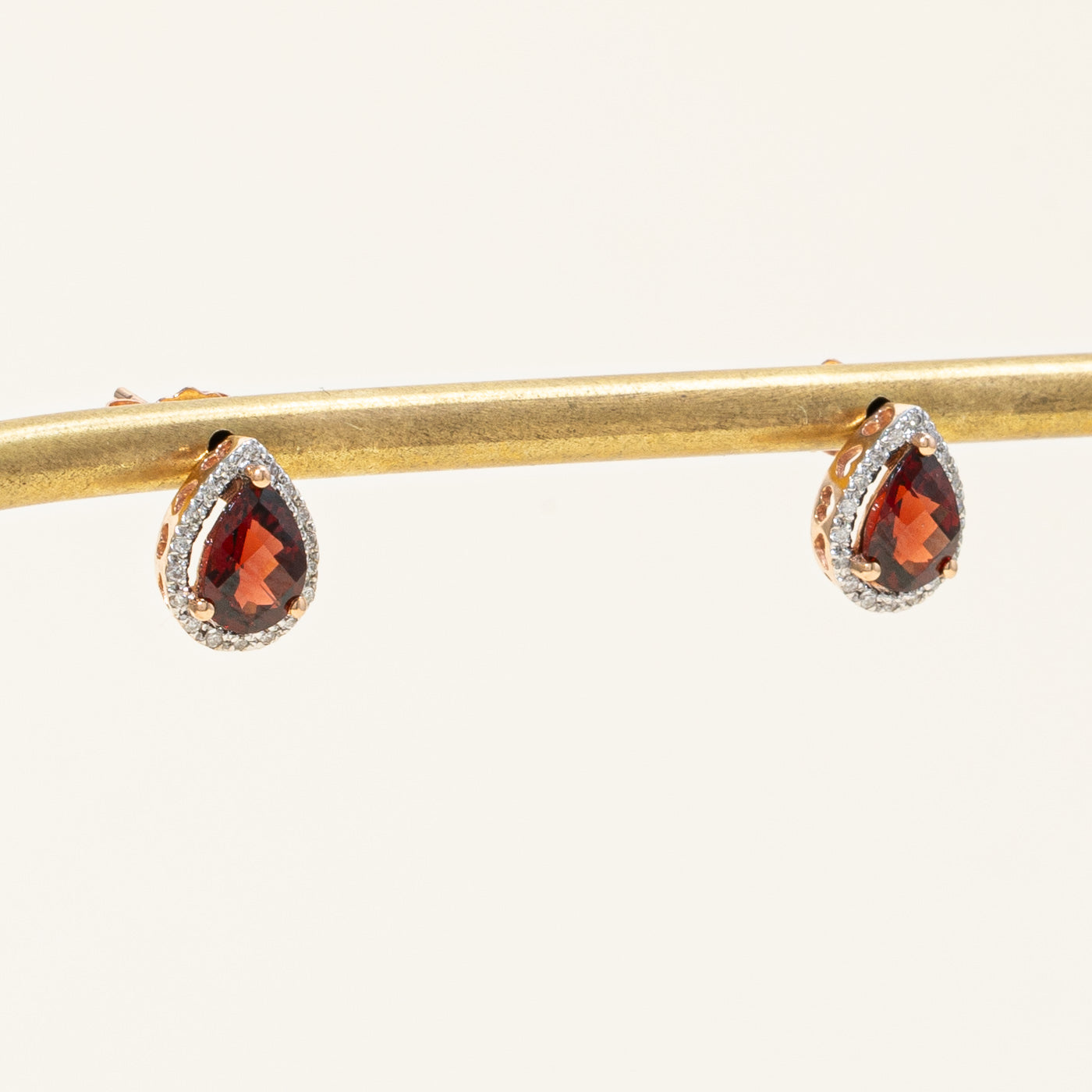 1.50ctw Garnet & Diamond Earrings for Women | 0.14ctw Genuine Gemstone Jewelry | Perfect for Valentine's Day, Anniversary & Wedding Gifts