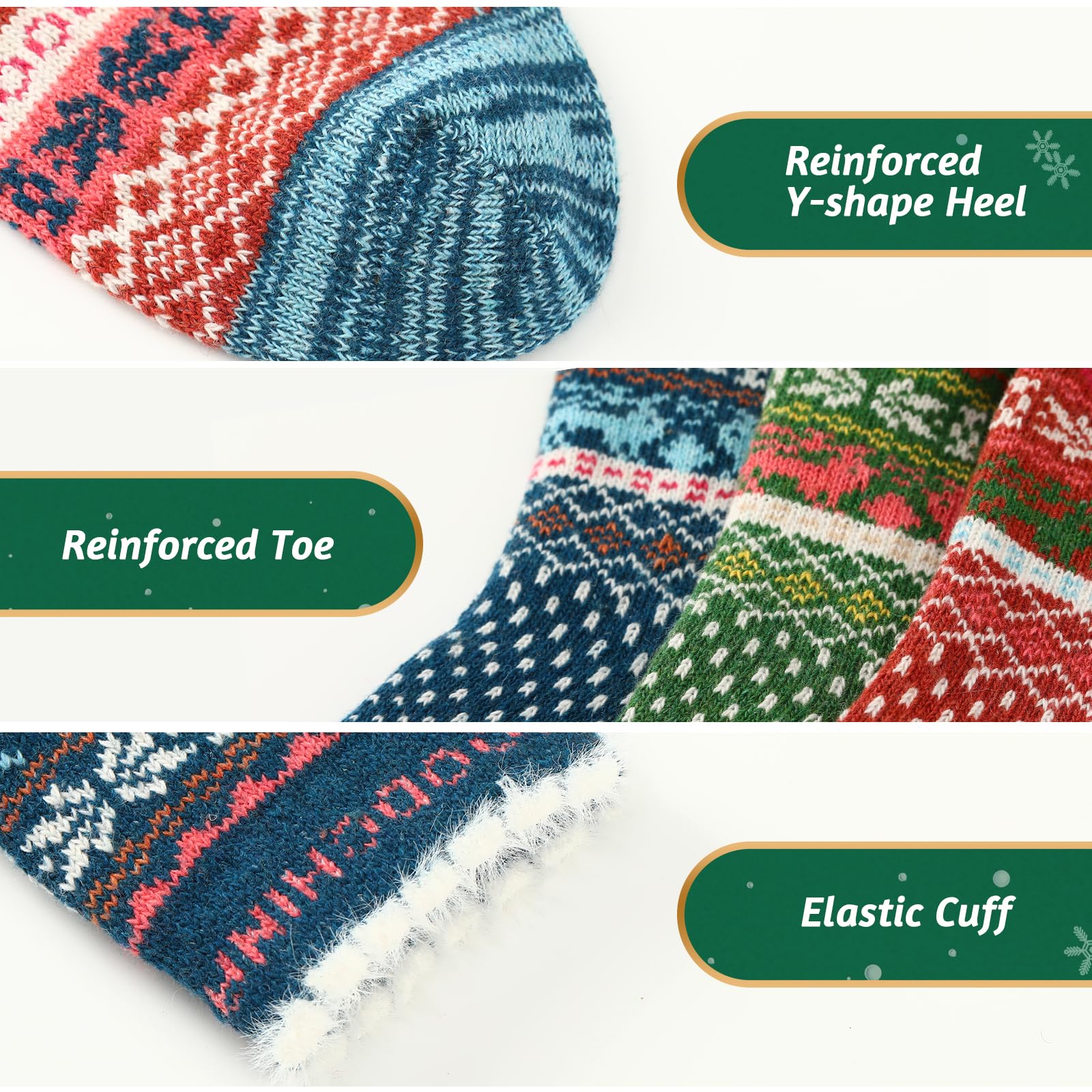 5 Pairs Women's Winter Warm Wool Socks - Ultra Soft Cozy Knit Thermal Socks for Women & Men | Perfect for Hiking, Snow Boots & Cold Weather Gifts