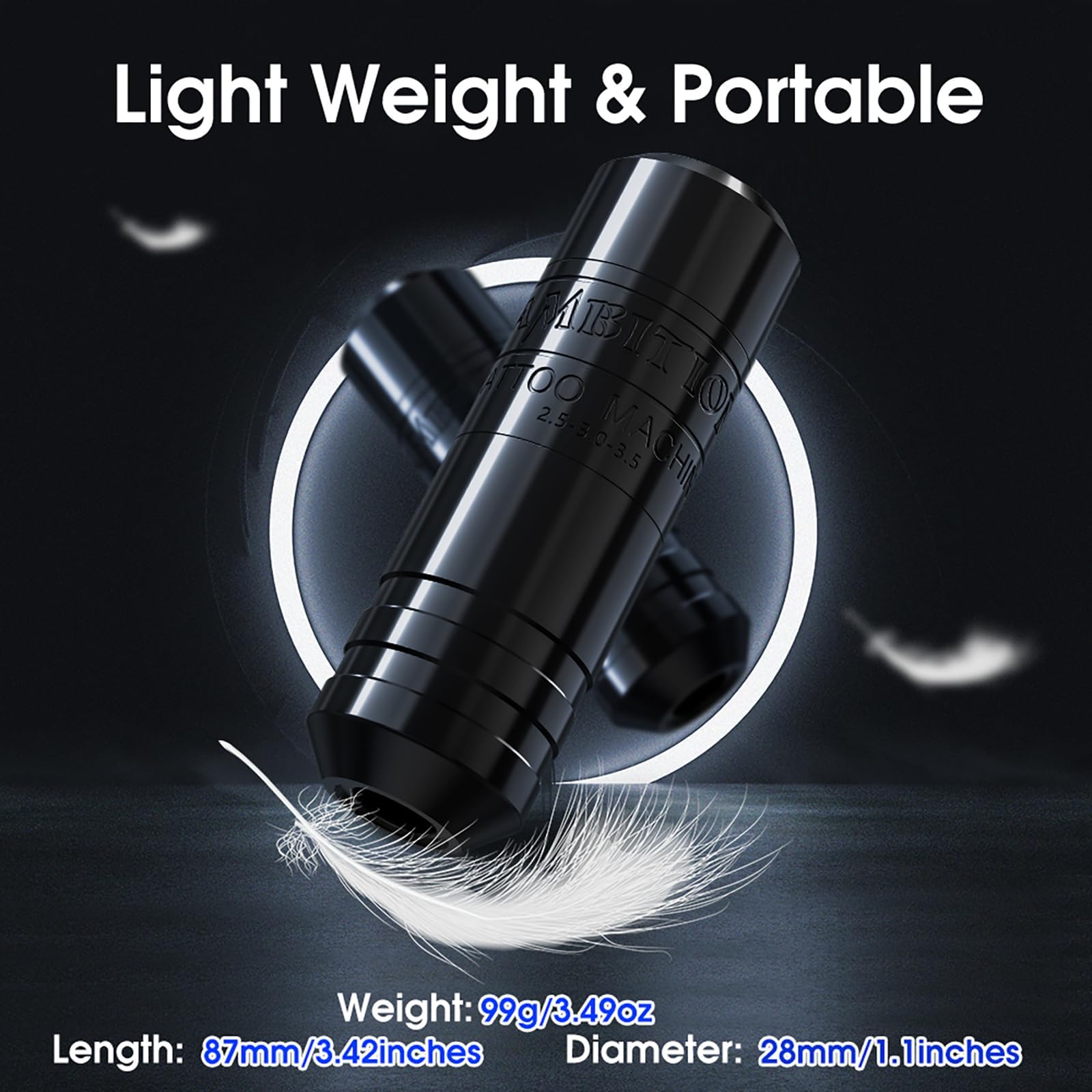 Professional Rotary Tattoo Machine Kit - Ambition Torped Tattoo Pen with Brushless Motor & 1800mAh Power Supply | Complete Cartridge System for Tattoo Artists | Perfect for Studio Work & Professional Tattooing