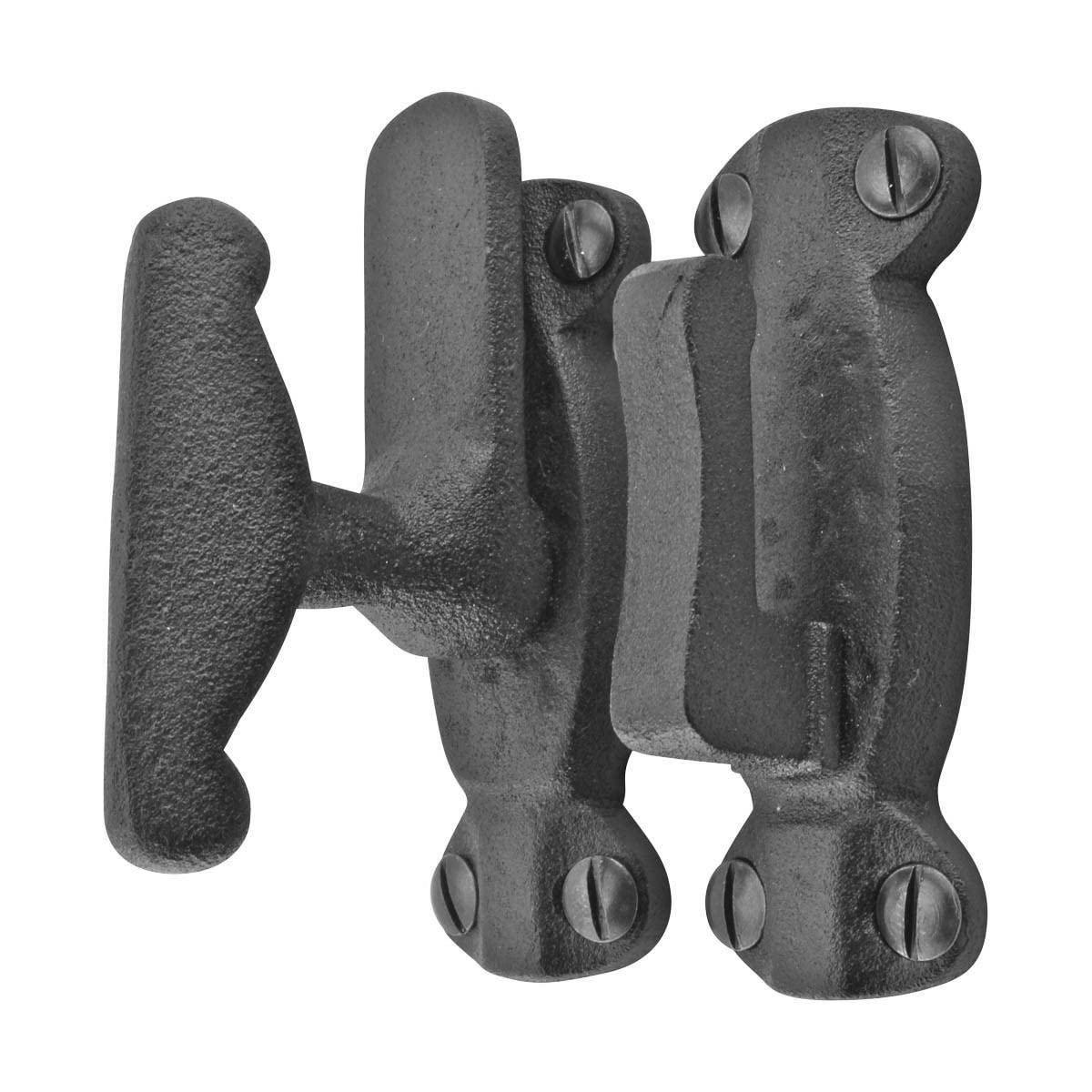 Black Wrought Iron Door Latch 2 Inch - Pack of 10 with Mounting Hardware for Cabinets, Windows & Furniture - Durable Cabinet Latches for Home, Office & RV Use