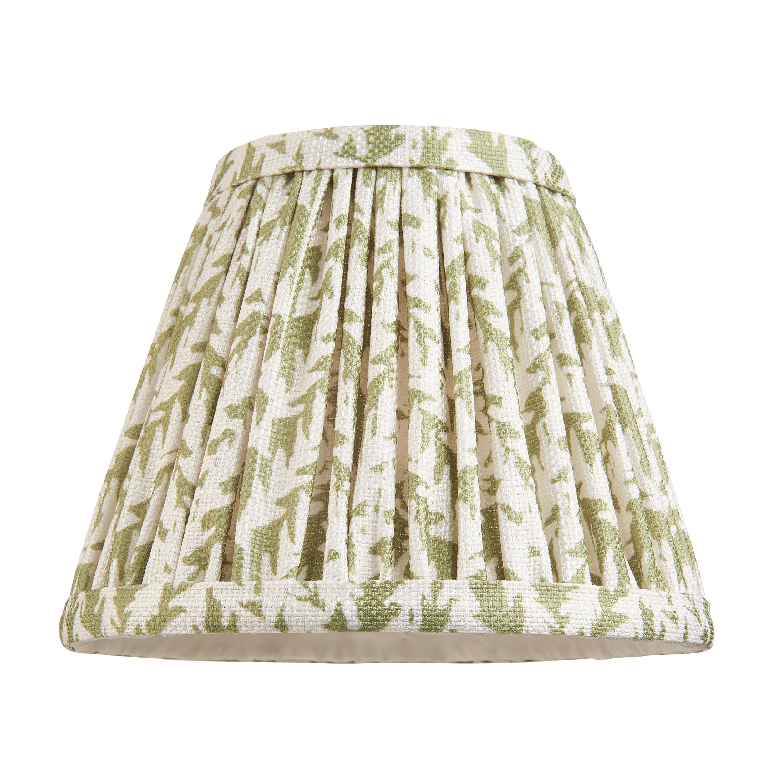Bibury Blue Table Lamp with 16cm Herb Garden & Green Leaf Shade - Perfect for Home Office, Bedroom, and Living Room Decor