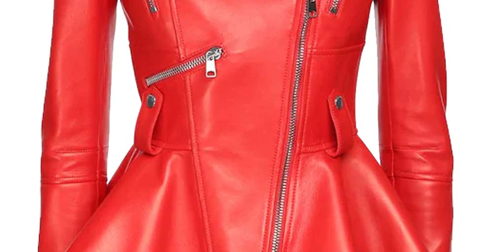 Medusa Black Peplum Genuine Leather Jacket for Women - Fashionable Designer Missy & Plus Size Jacket | Perfect for Night Out, Date Night & Casual Wear