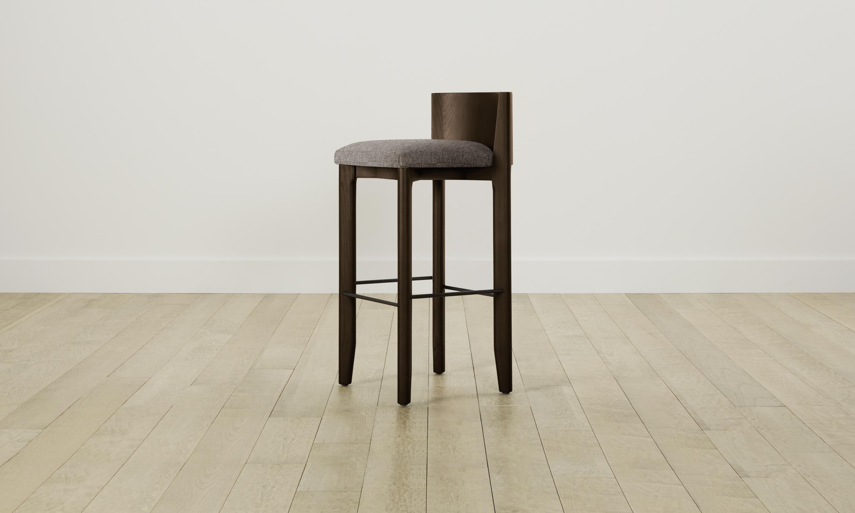 Premium Delancey Bar & Counter Stool with Heritage Belgian Linen Upholstery in Carob Brown - Perfect for Kitchen Islands, Breakfast Bars & Modern Dining Areas