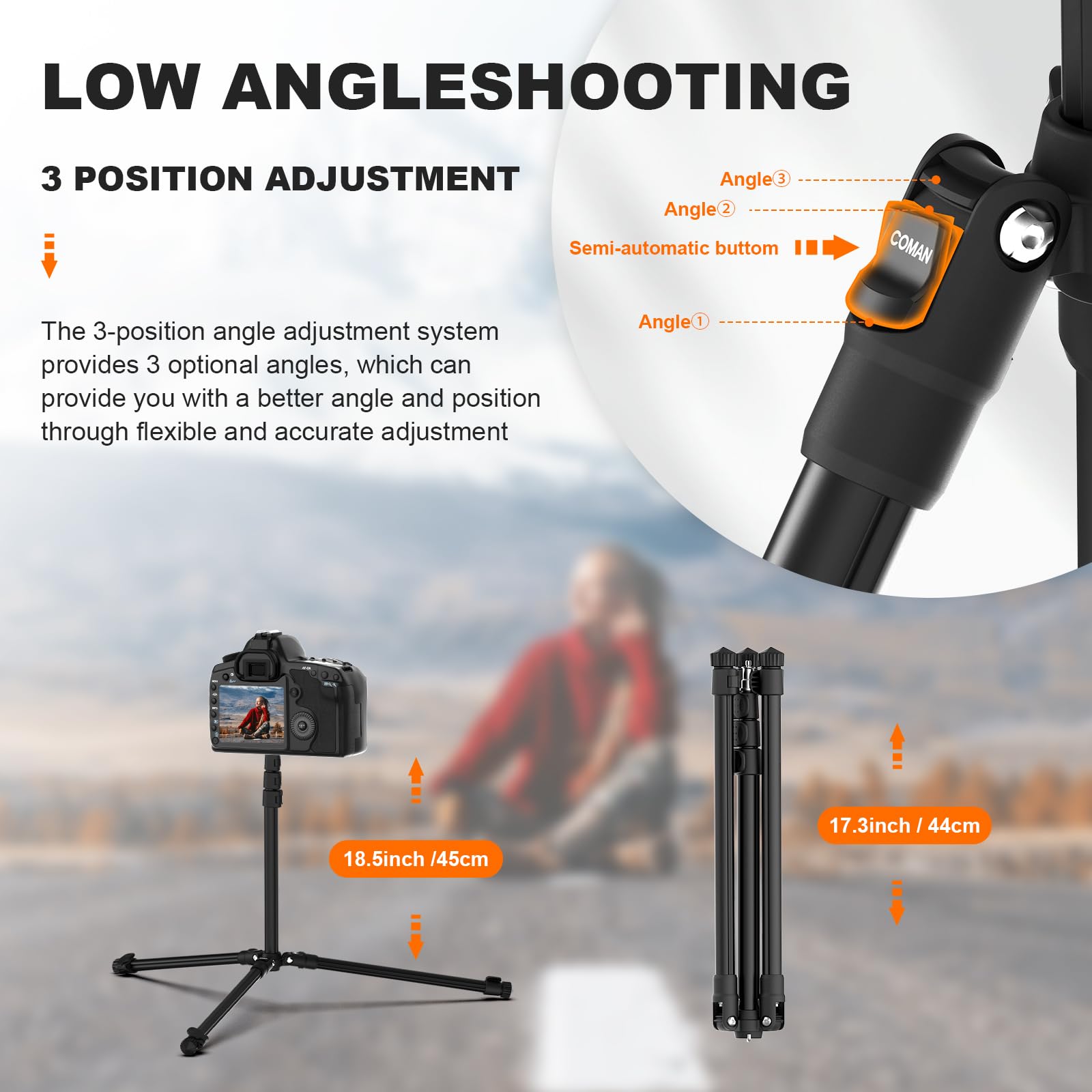 COMAN 6.23ft Extendable Aluminum Photography Light Stand - Adjustable Studio Tripod with 1/4
