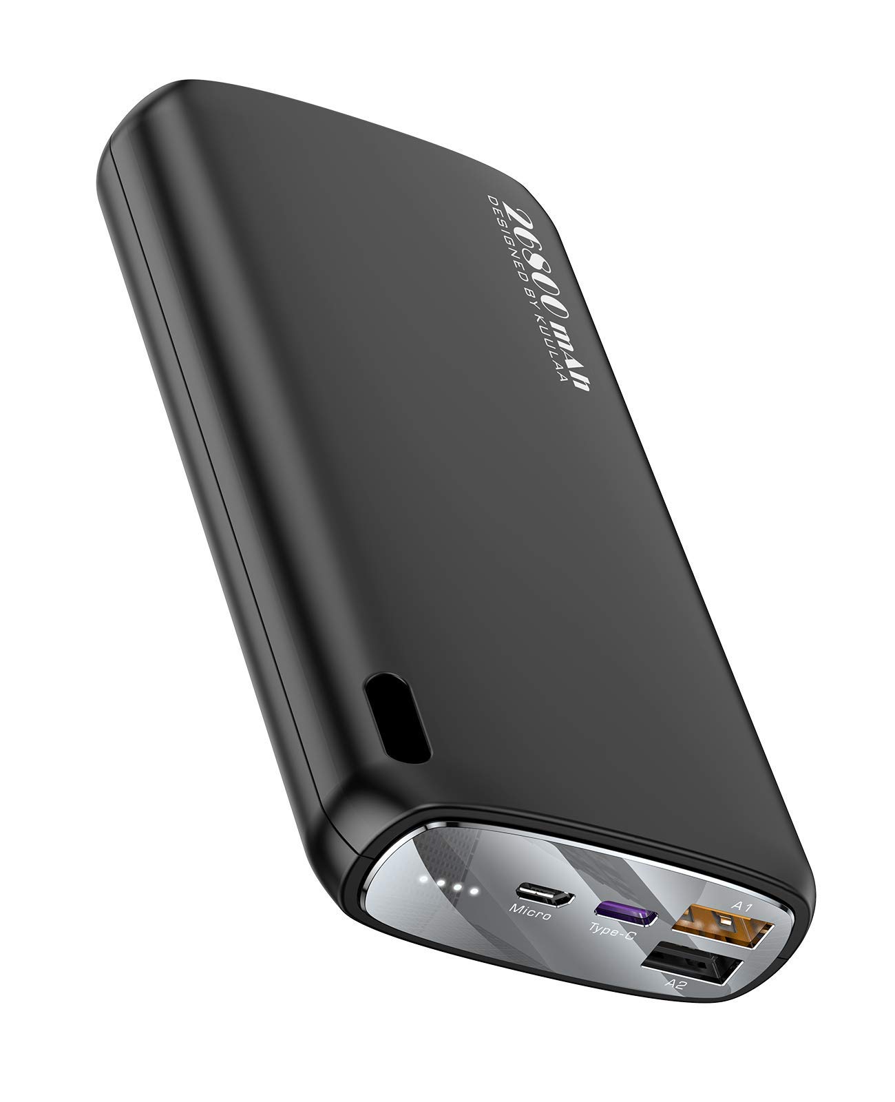 Kuulaa 26800mAh Portable Charger - 20W PD Fast Charging Power Bank with USB-C, 3 Outputs & 2 Inputs - Compatible with iPhone, Android & USB Devices (Black) | Perfect for Travel, Camping & Emergency Power Backup