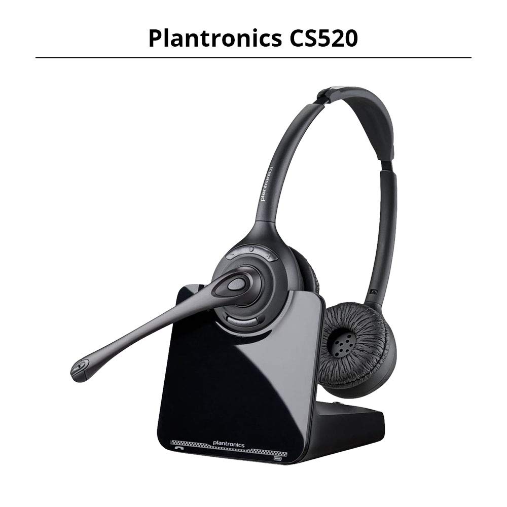 Plantronics CS520 Binaural Wireless Headset System with EHS Cable APC-43 - Compatible with Cisco Phone Systems | Noise-Canceling for Office, Call Center & Remote Work